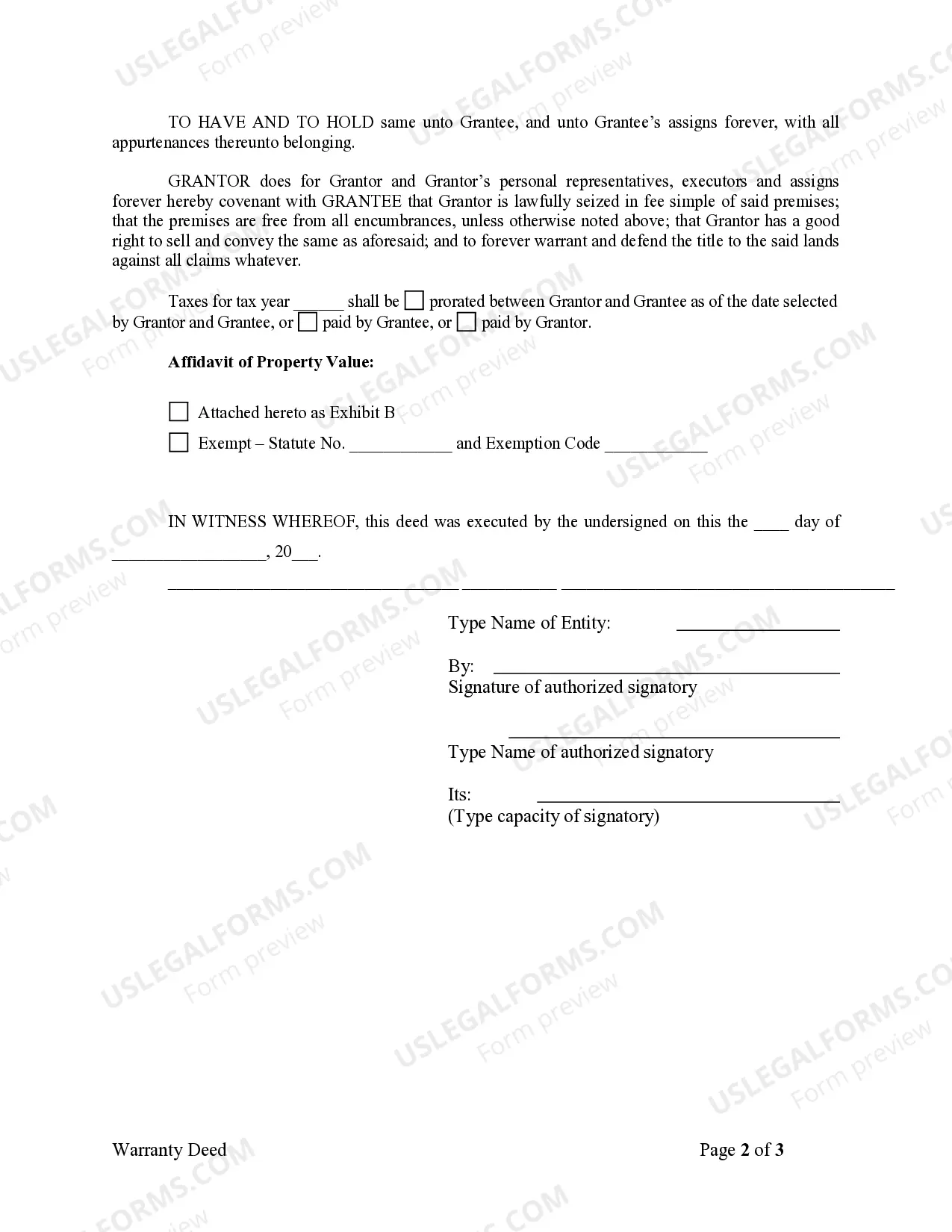 Preview Warranty Deed from Corporation to Corporation