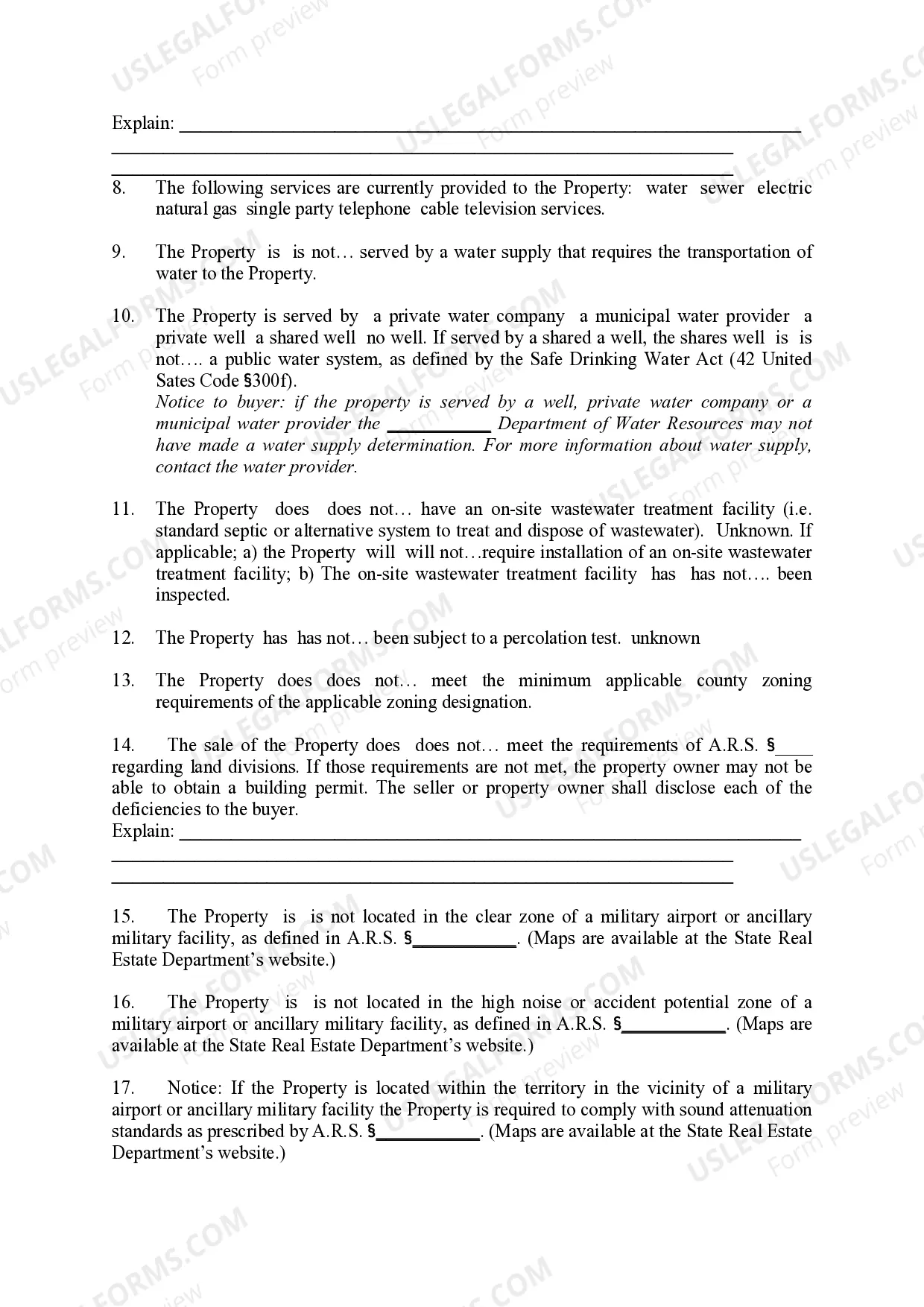 Preview Affidavit of Disclosure Pursuant To A.R.S.