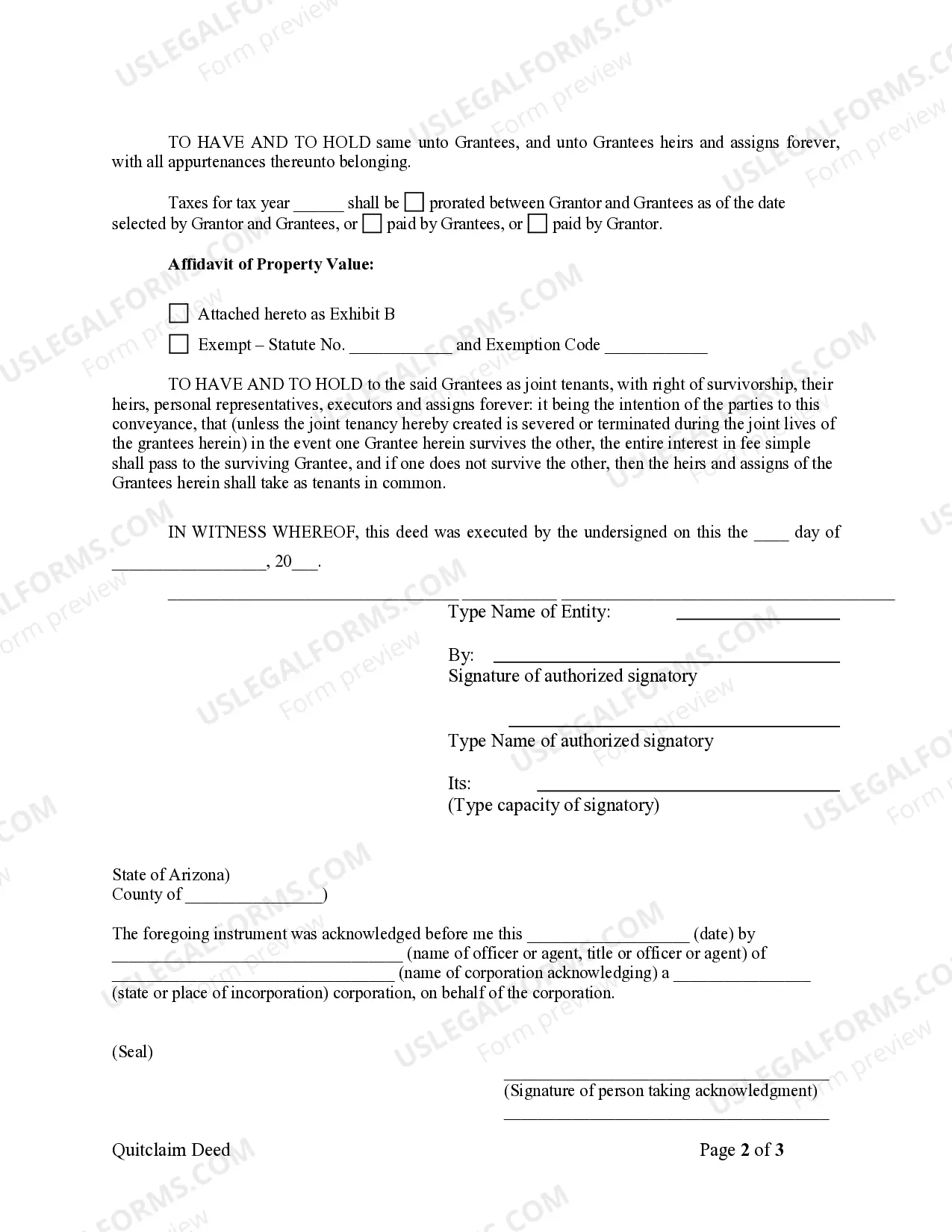 Preview Quitclaim Deed from Corporation to Two Individuals