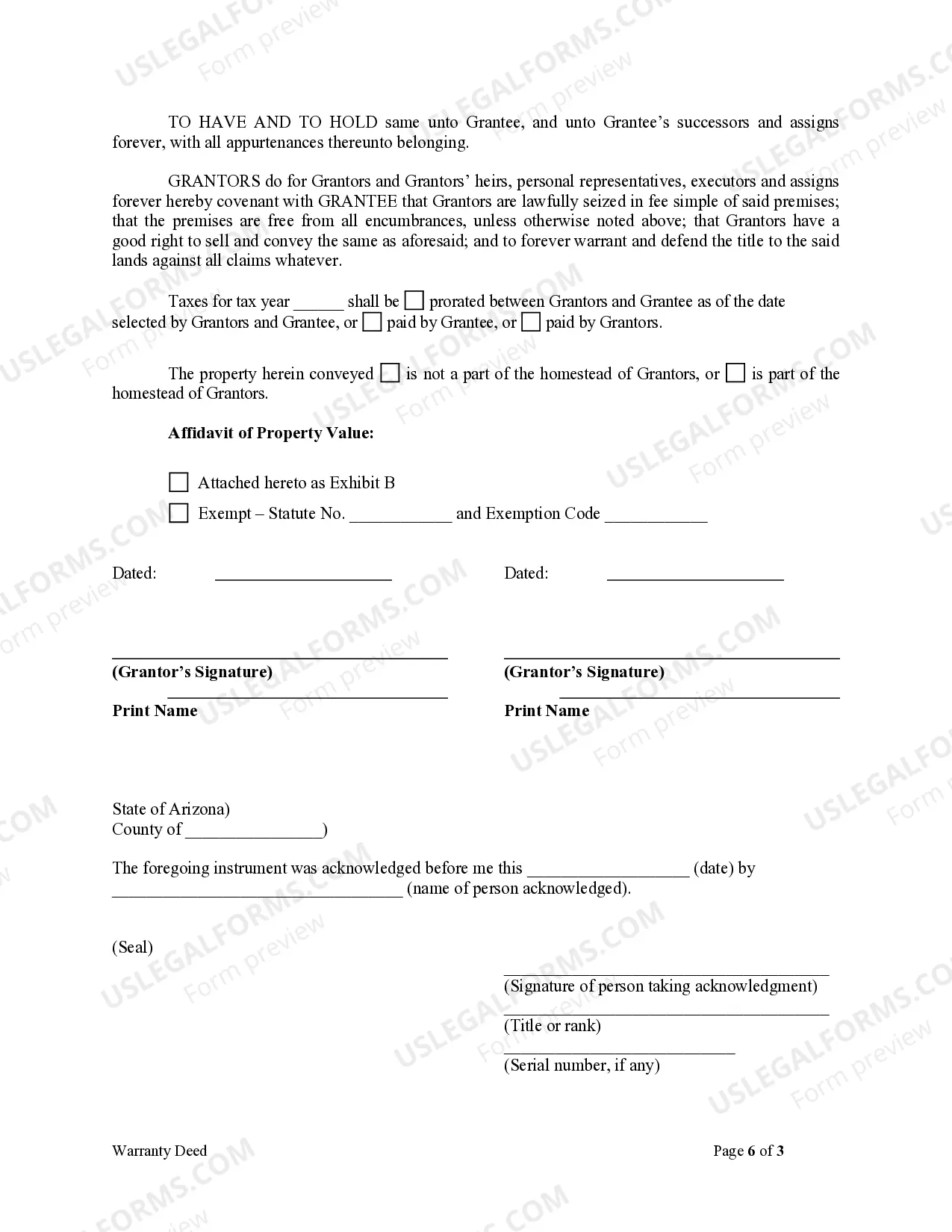 Preview Warranty Deed from Husband and Wife to Trust