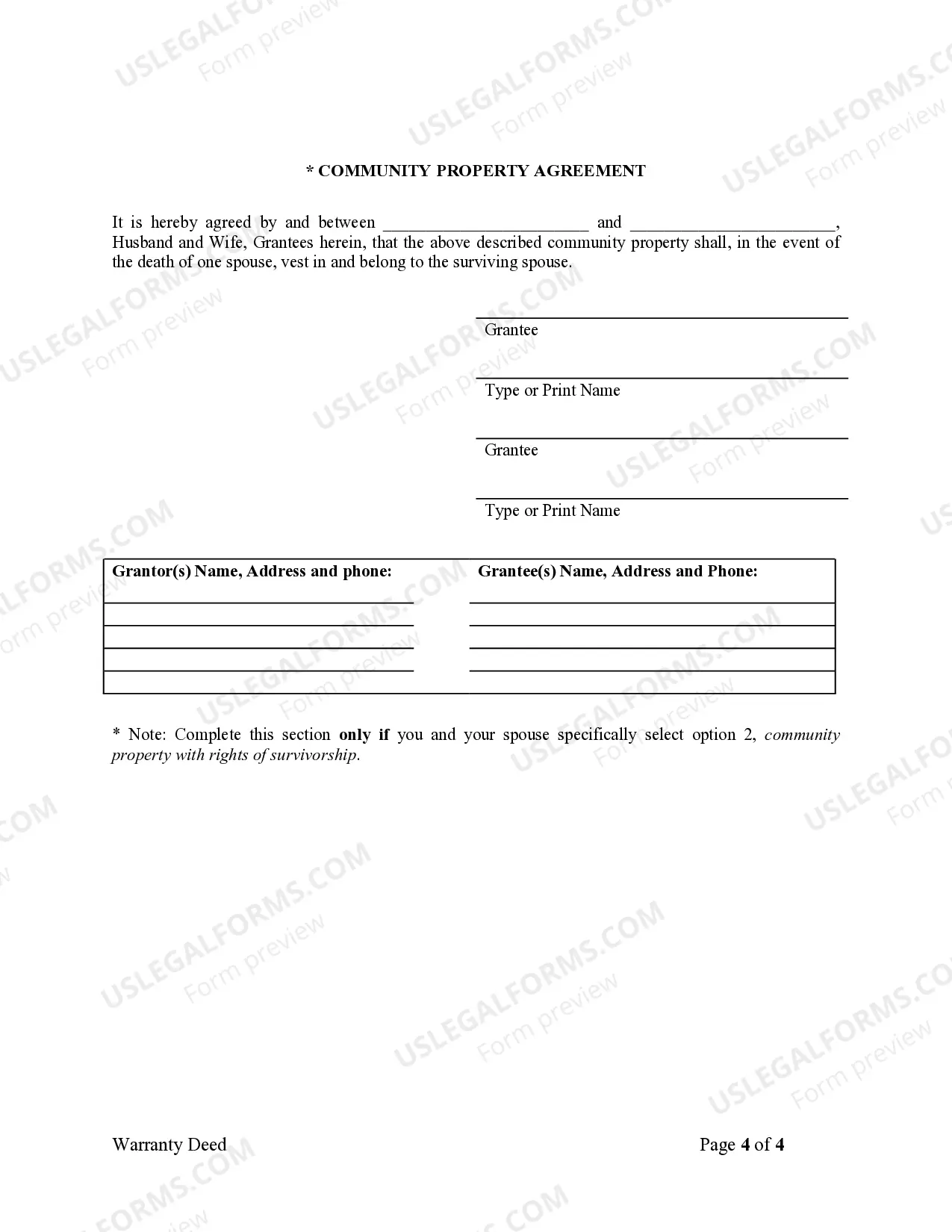 Preview Warranty Deed from Husband to Himself and Wife
