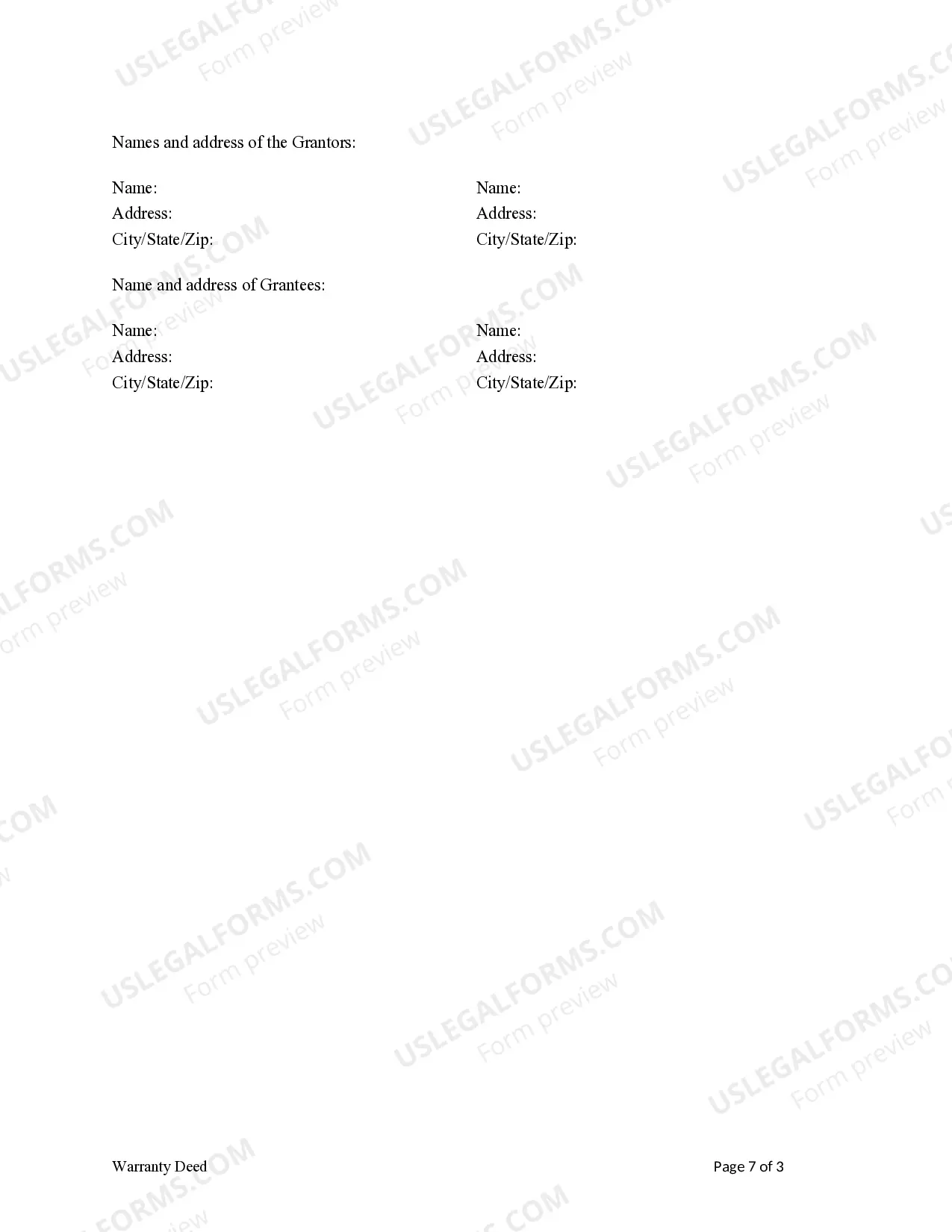 Preview Warranty Deed from Husband and Wife to Husband and Wife