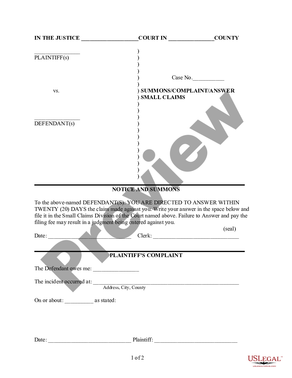 Scottsdale Arizona Summons Complaint Answer US Legal Forms