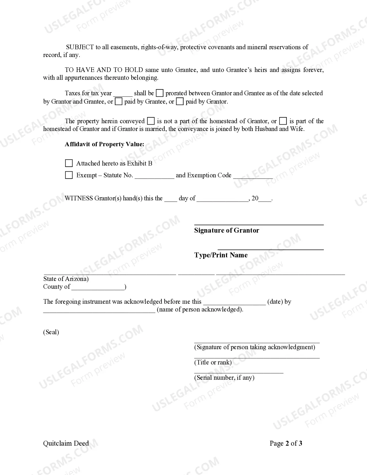 Preview Quitclaim Deed from Individual to Individual