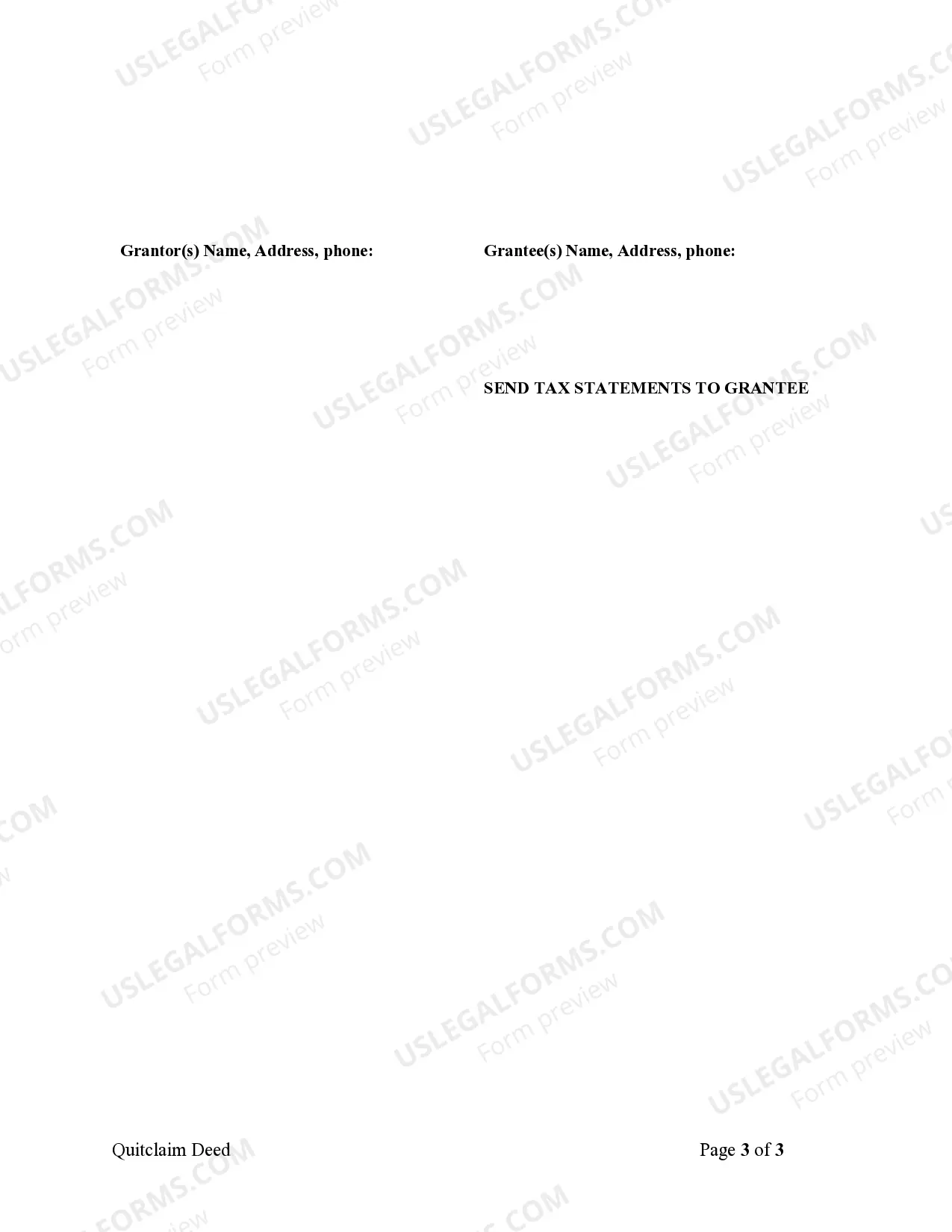 Preview Quitclaim Deed from Individual to Individual