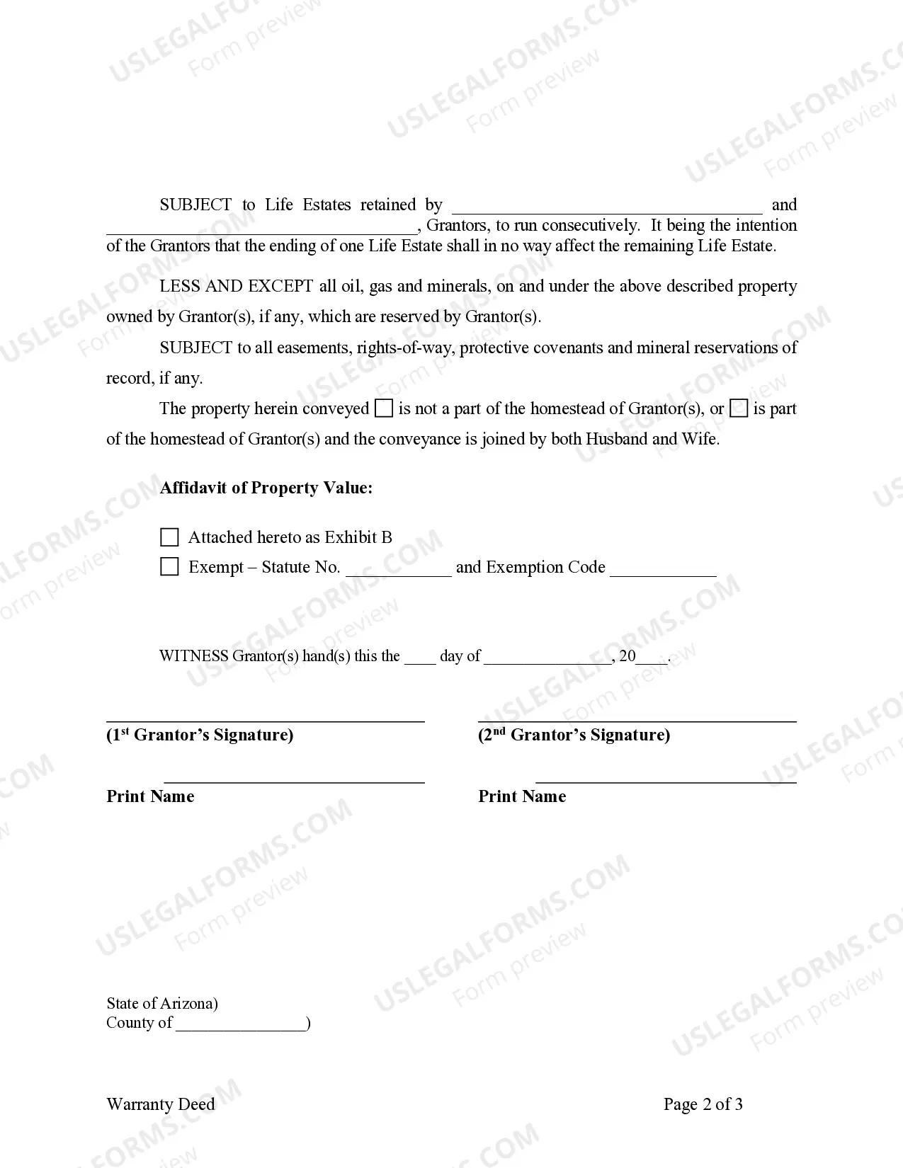 Preview Warranty Deed to Child Reserving a Life Estate in the Parents