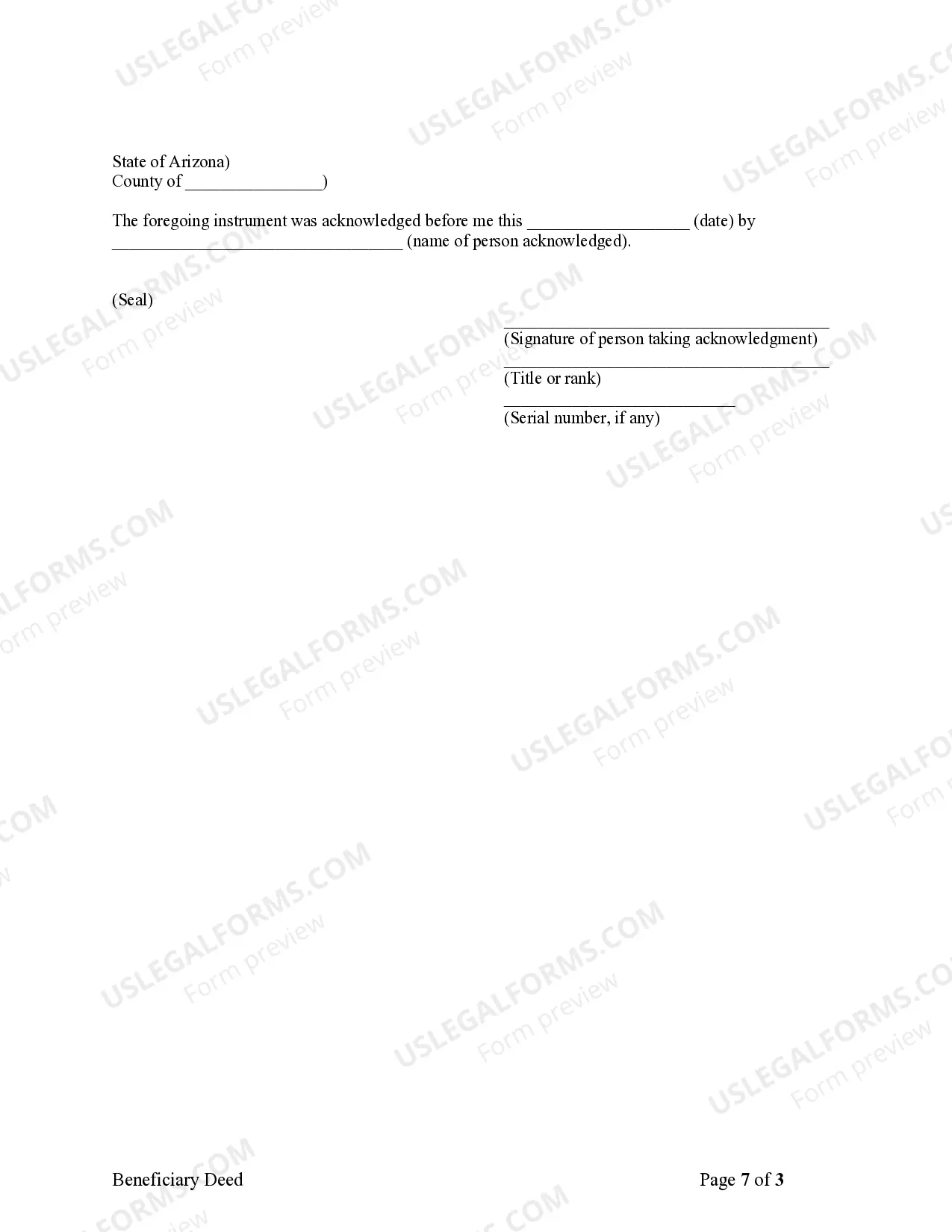 Preview Transfer on Death Deed or TOD - Beneficiary Deed for Husband and Wife to Individual