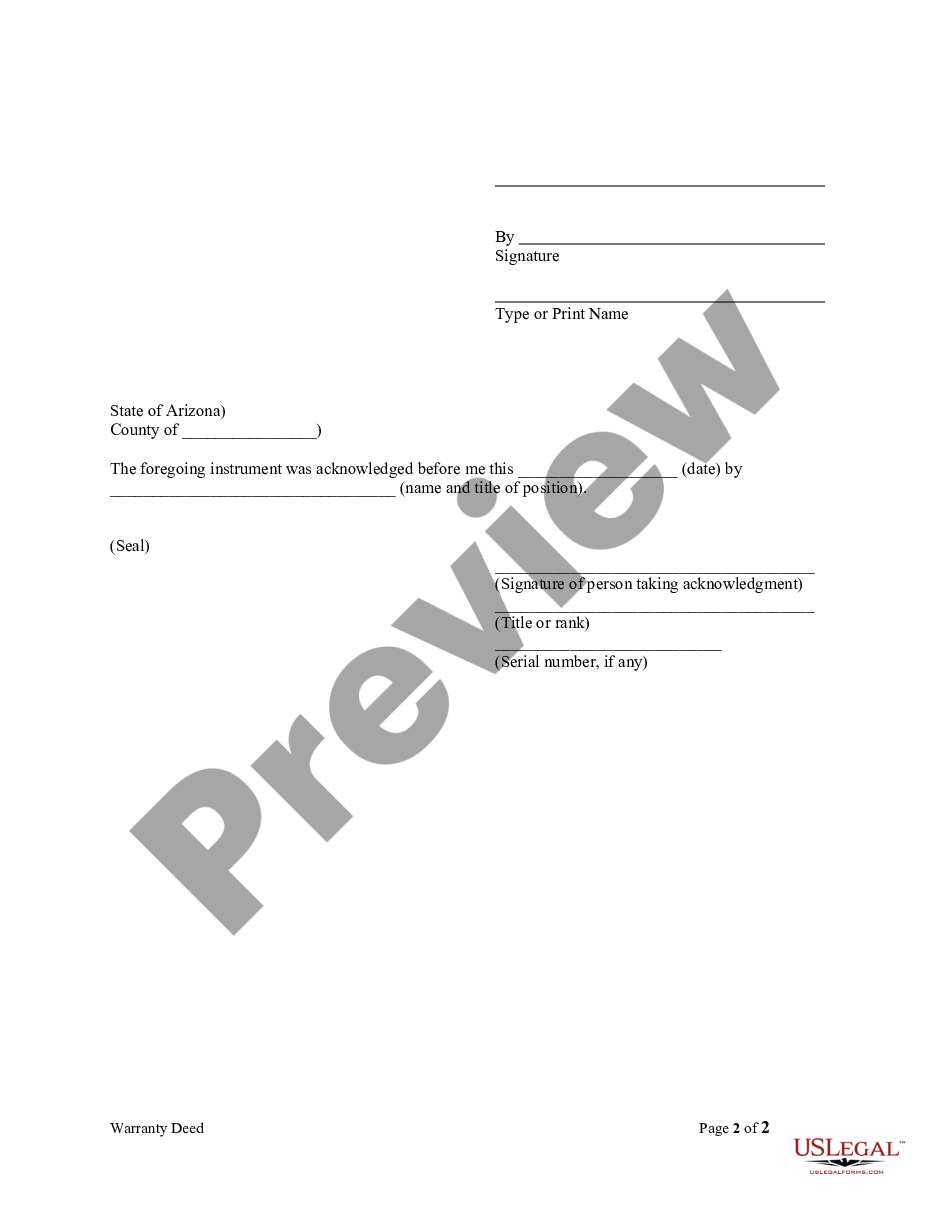form Warranty Deed - Trust to One Individual preview