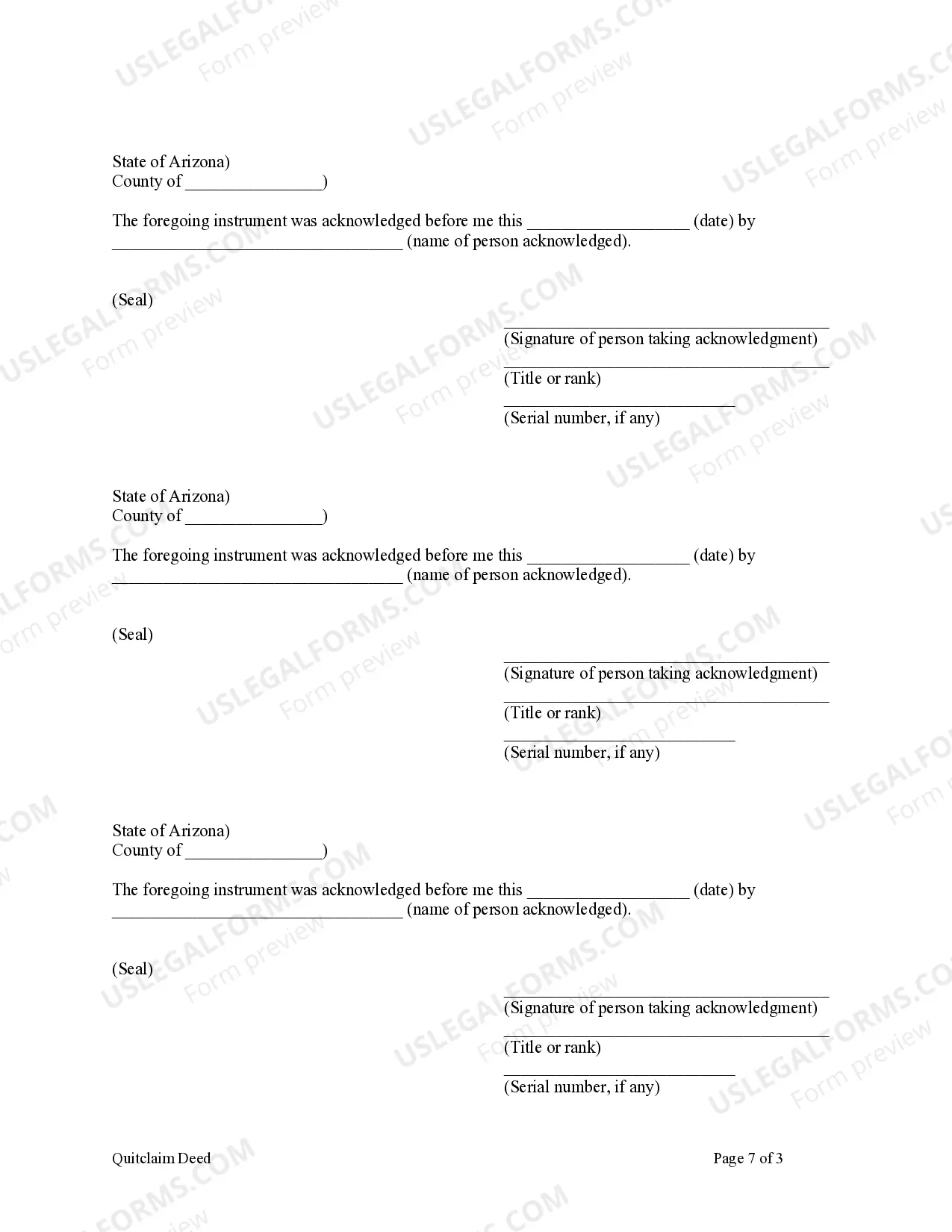 Preview Quitclaim Deed - Four Individuals to One Individual
