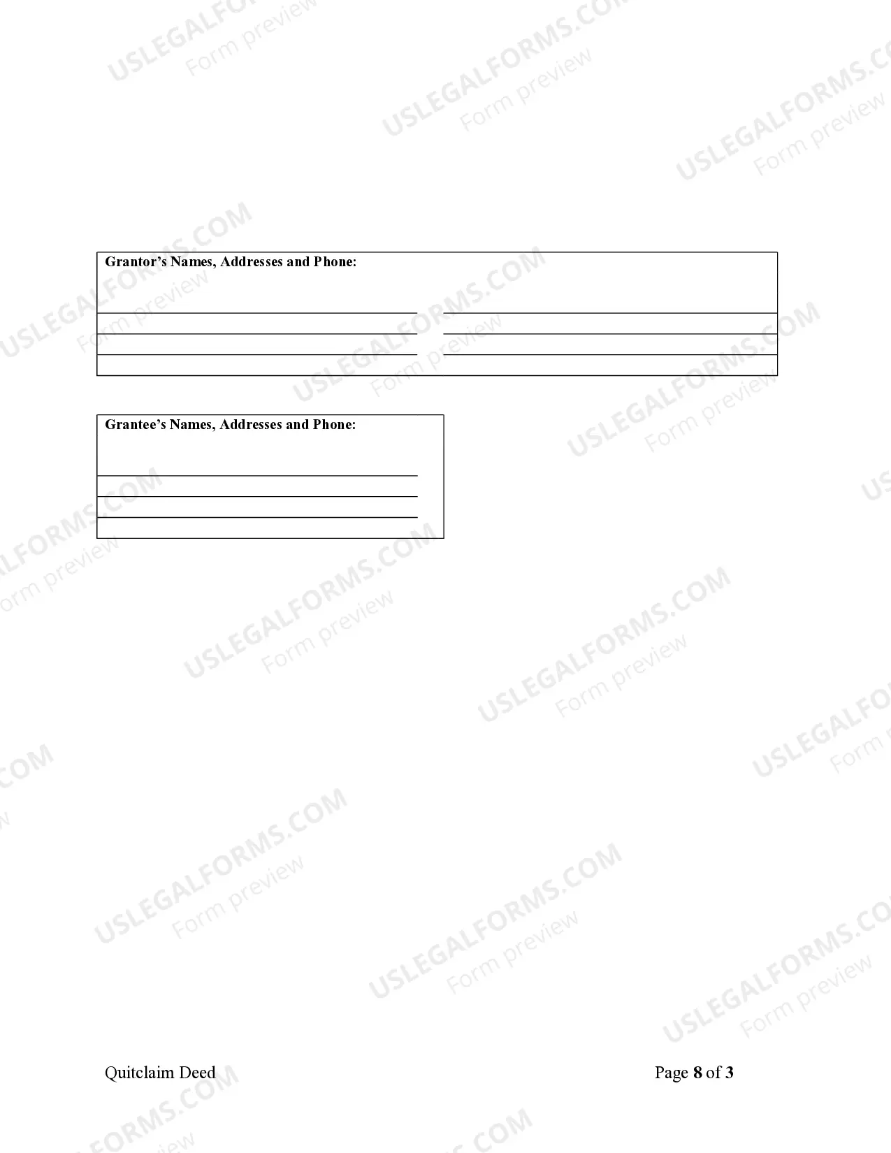 Preview Arizona Quitclaim Deed - Husband and Wife to Trust