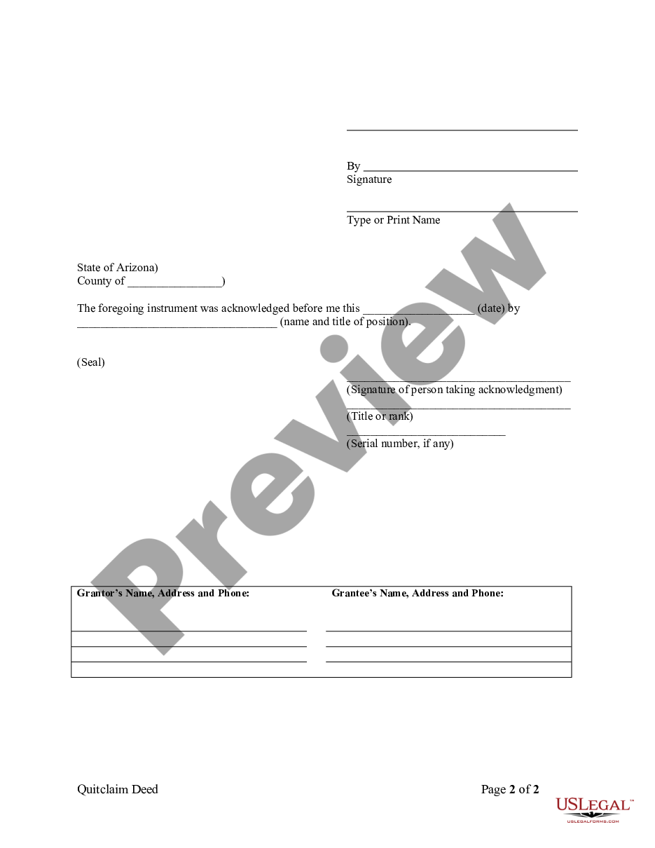 form Quitclaim Deed - Trust to Individual preview