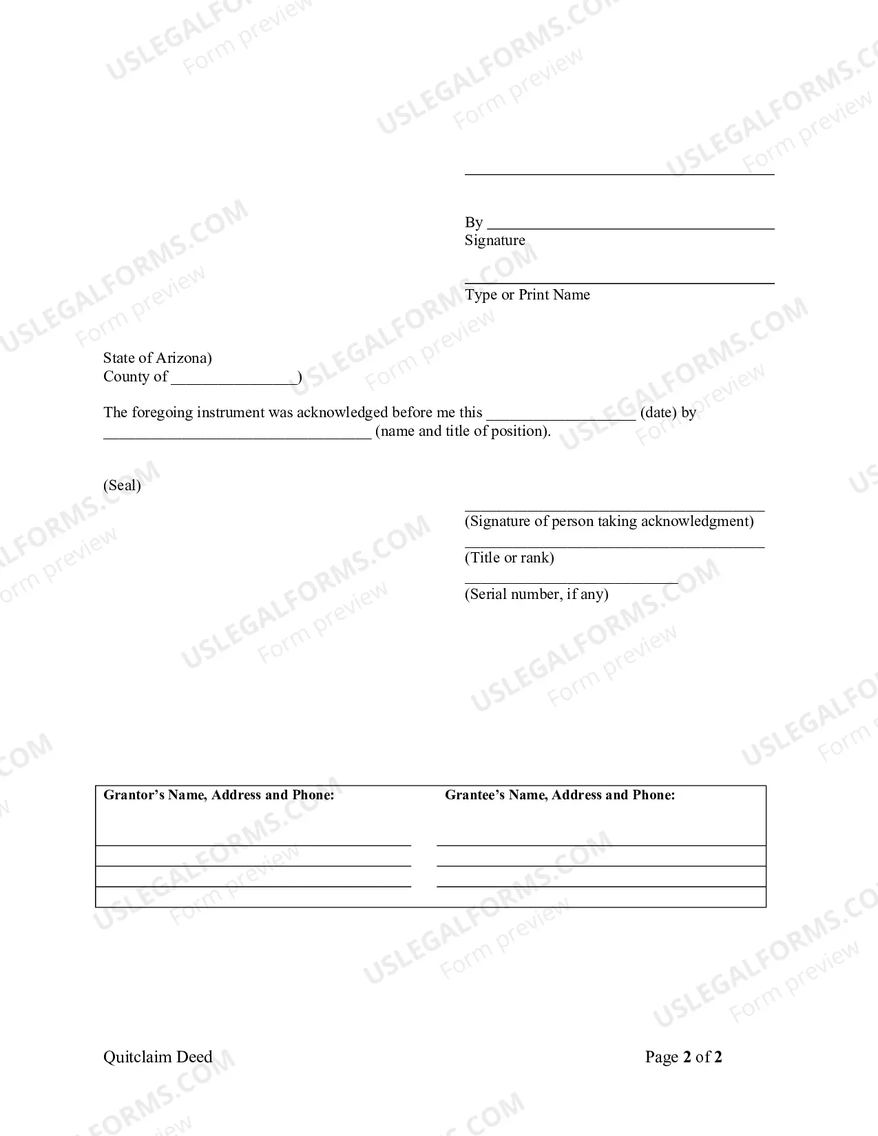 Preview Quitclaim Deed - Trust to Individual