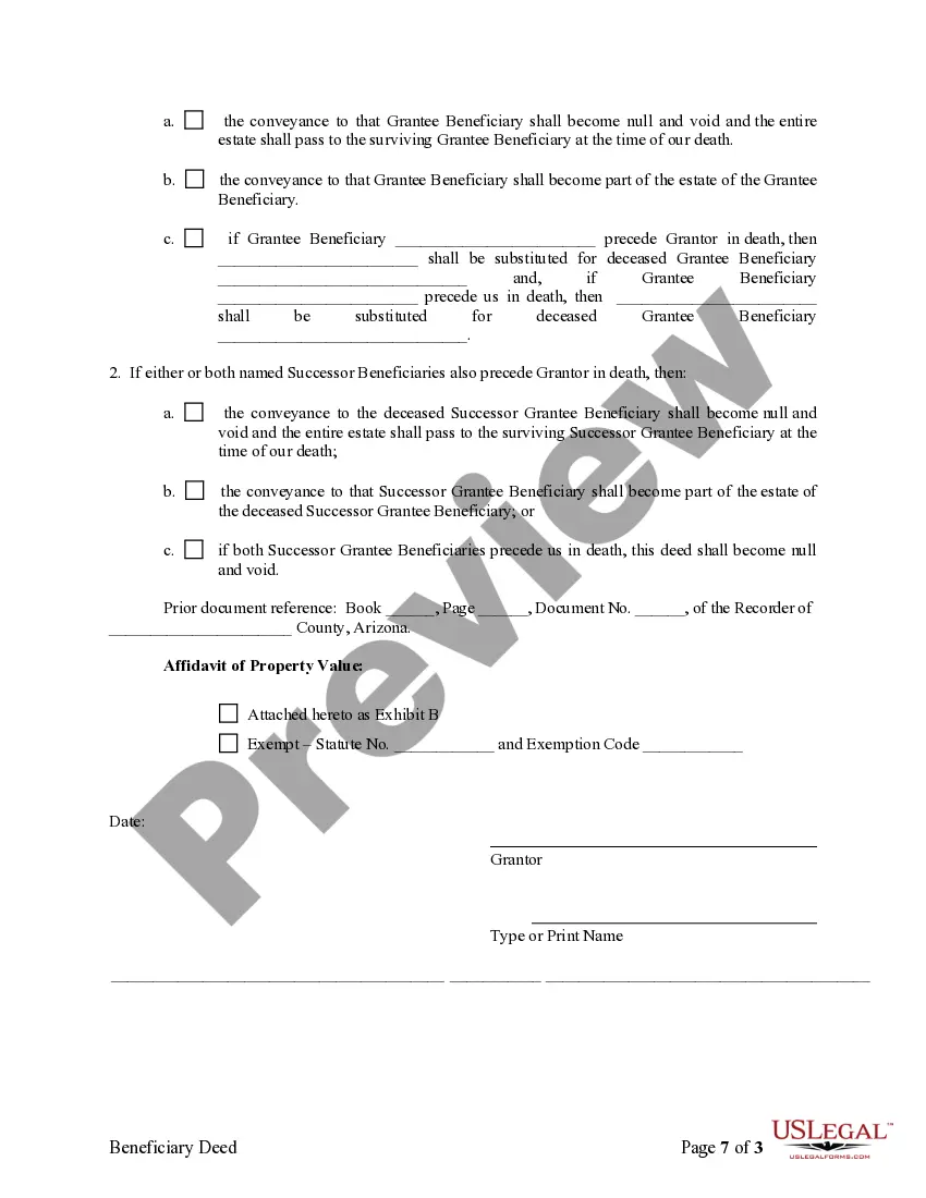 Preview Transfer on Death Deed or TOD - Beneficiary Deed - Individual to Two Individuals