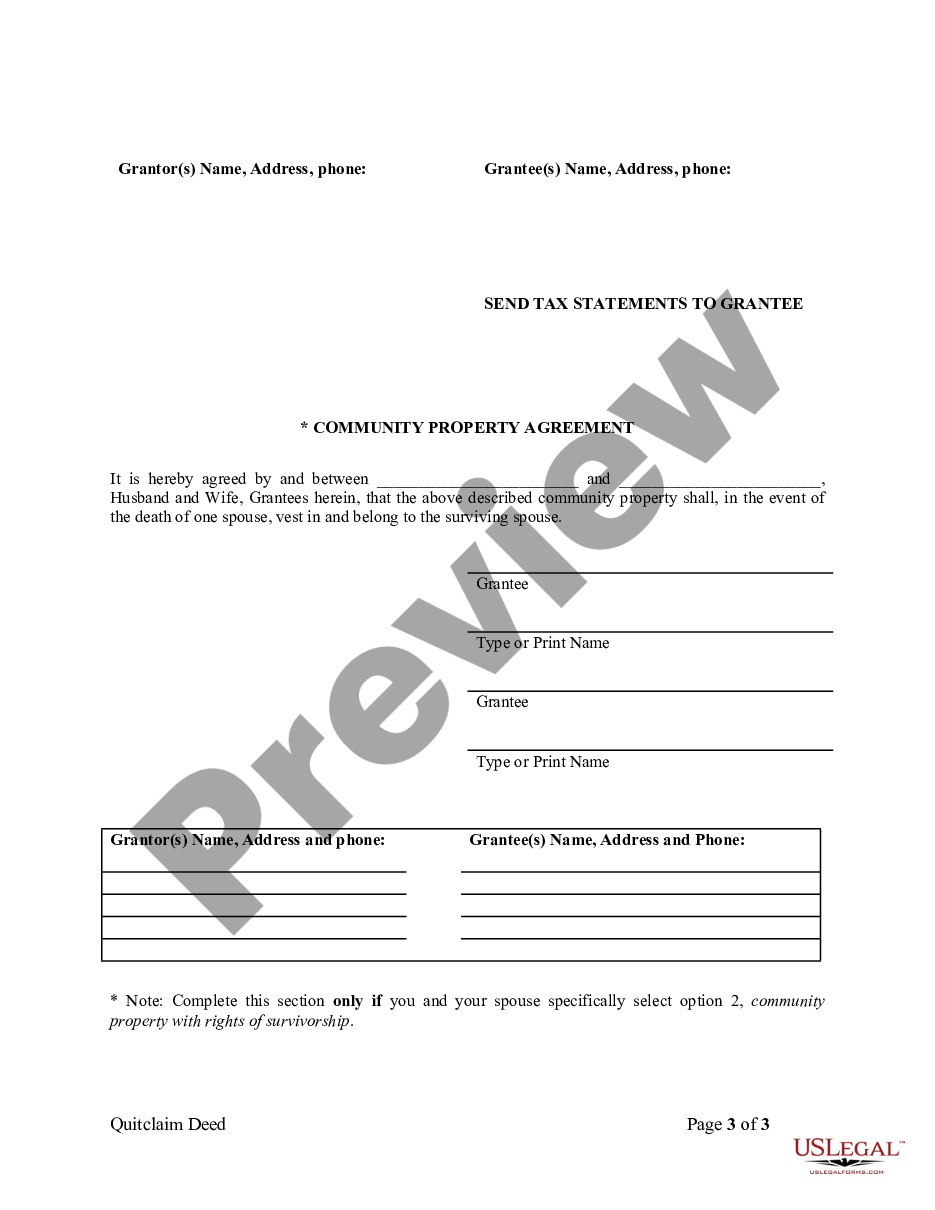 page 2 Quitclaim Deed by Two Individuals to Husband and Wife preview
