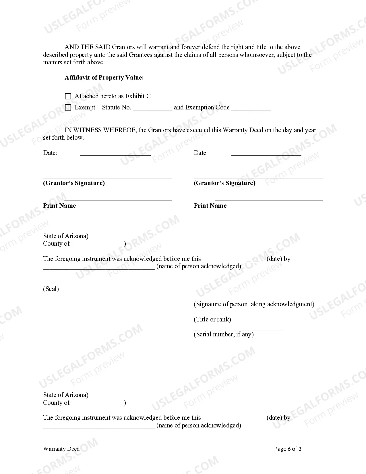 Preview Warranty Deed from Two Individuals / Husband and Wife to Two Individuals / Husband and Wife
