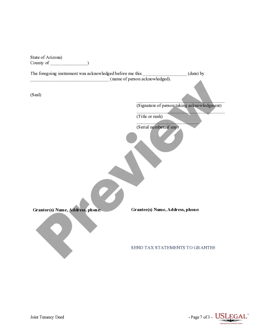 Get Joint Tenancy Deed - Two Individuals to Husband and Wife Preview Joint Tenancy Deed - Two Individuals to Husband and Wife