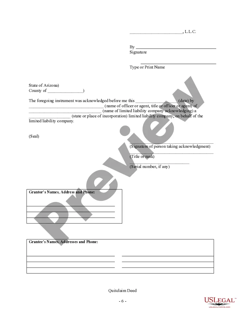 Preview Quitclaim Deed from a Limited Liability Company to Husband and Wife