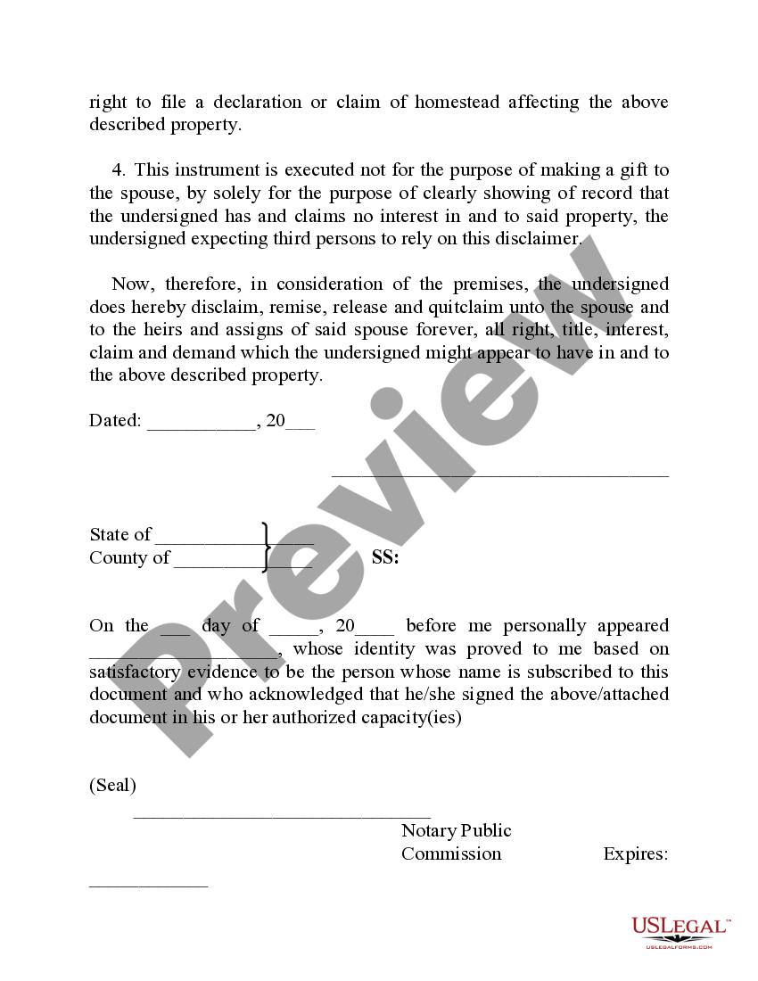 Arizona Disclaimer Deed US Legal Forms