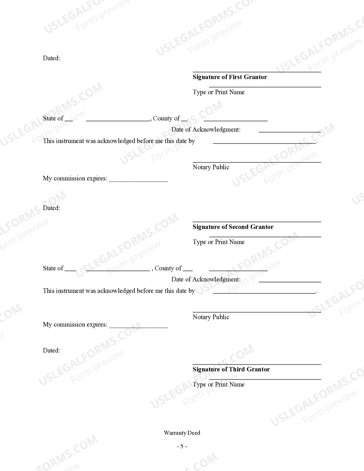 Preview Special Warranty Deed - Three Individuals to One Individual