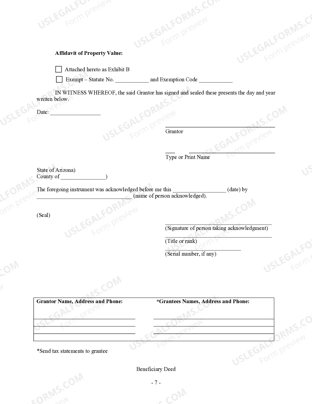 Preview Transfer on Death Deed or TOD - Beneficiary Deed for Individual to Husband and Wife