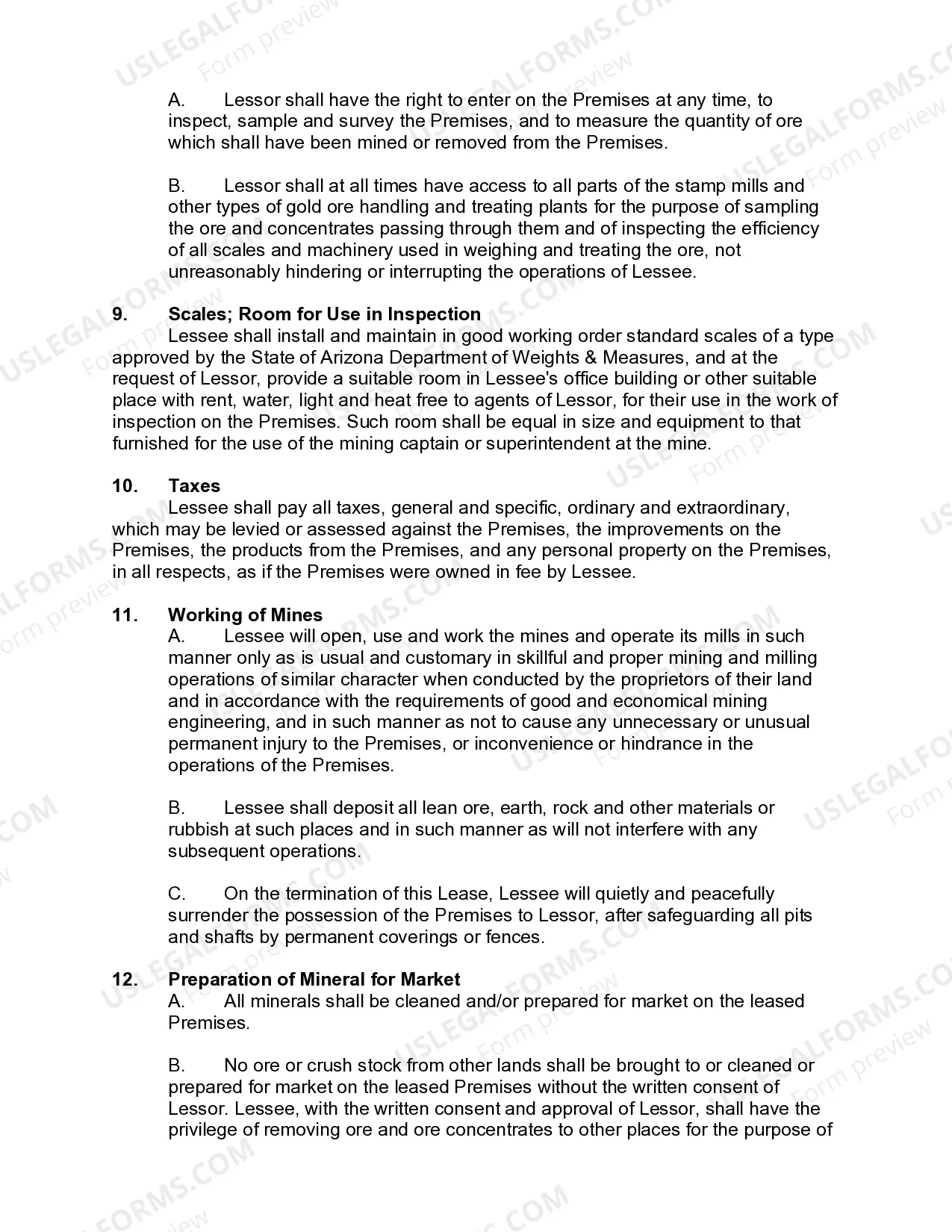 Preview Mineral Lease to Mine Gold