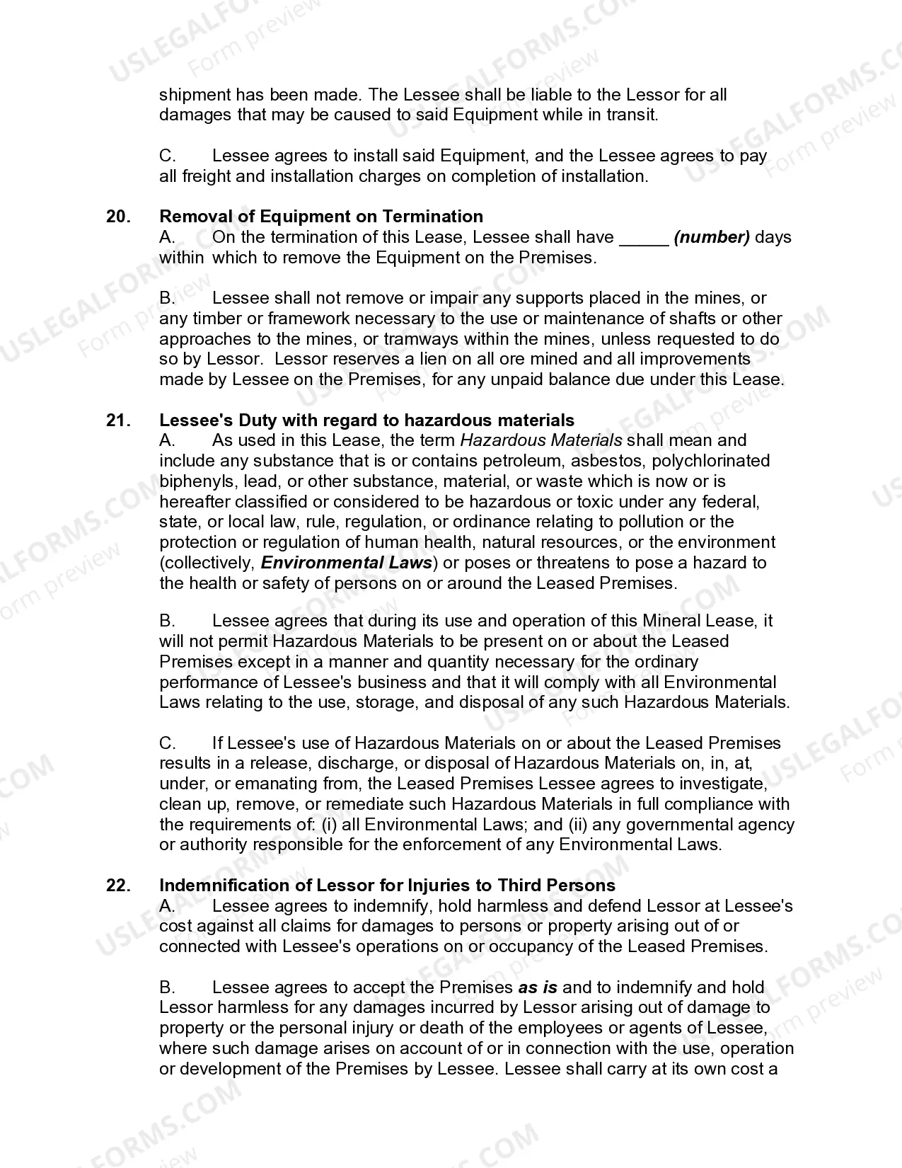Preview Mineral Lease to Mine Gold