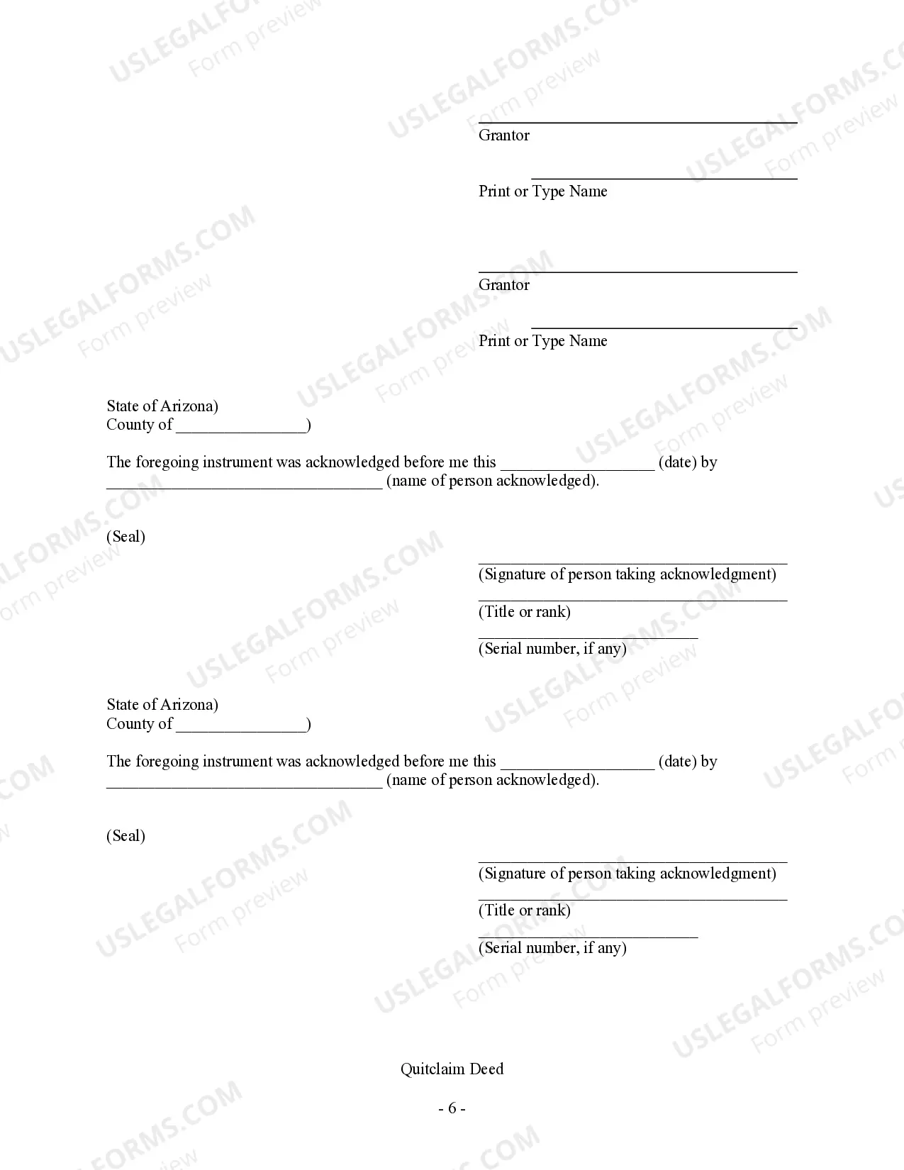 Preview Quitclaim Deed - Two Individuals to One Individual