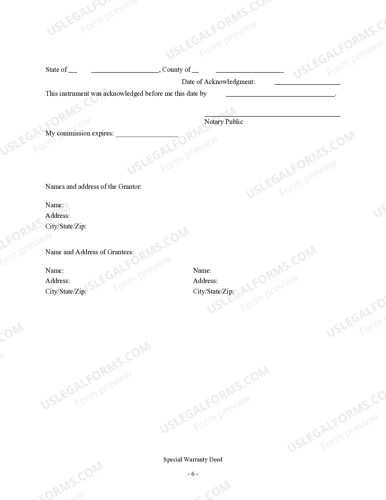 Preview Special Warranty Deed - Individual to Two Individuals