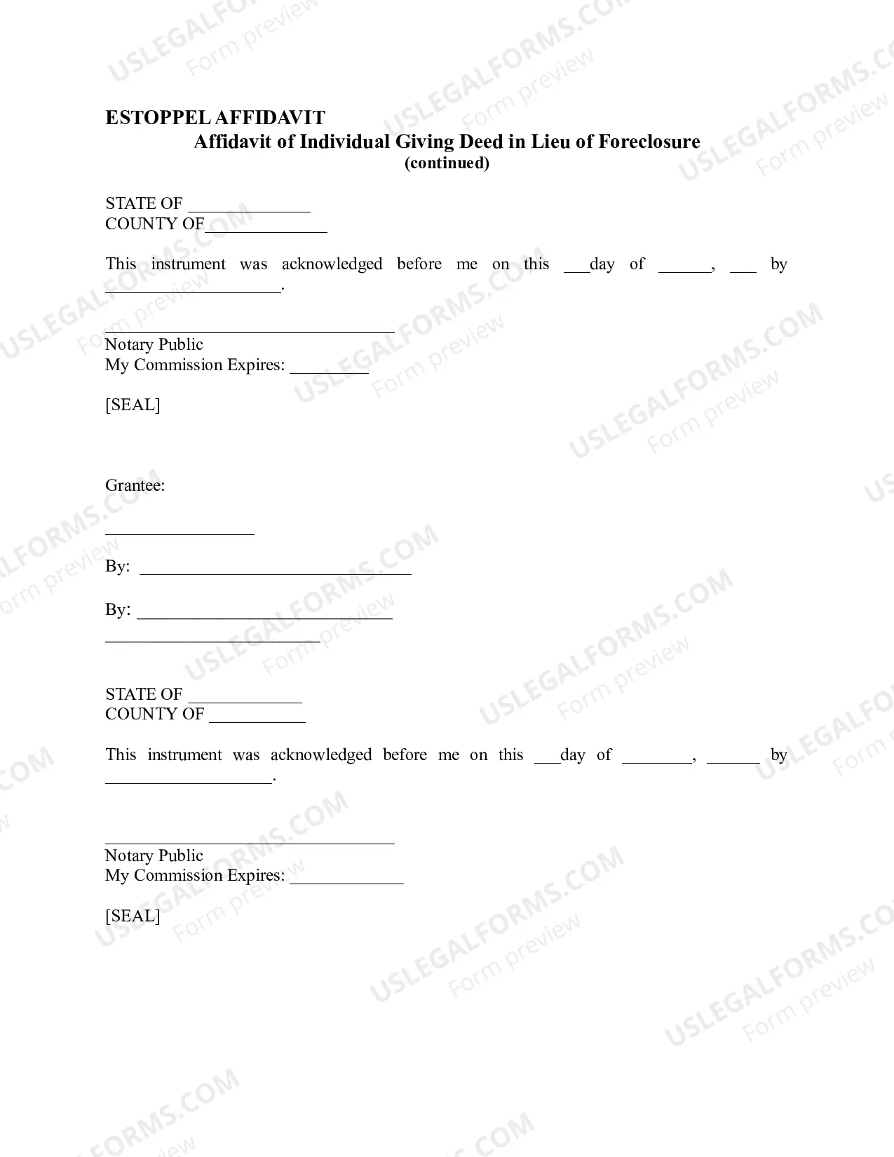 Preview Estoppel Affidavit