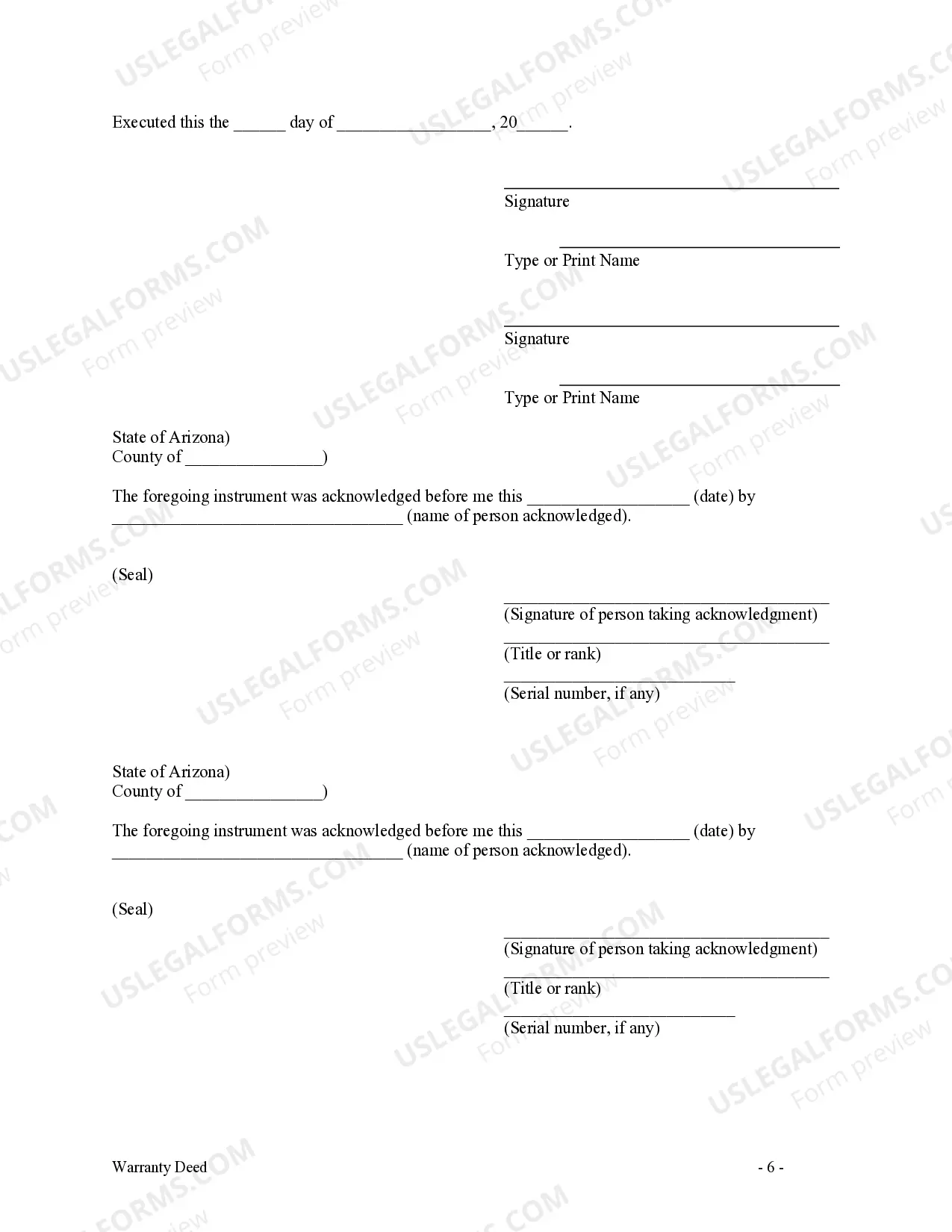 Preview Warranty Deed - Two Individual Grantors to Two Individual Grantees