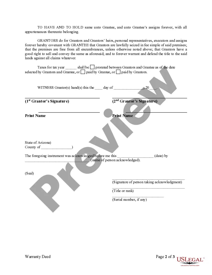 Preview Warranty Deed from two Individuals to LLC
