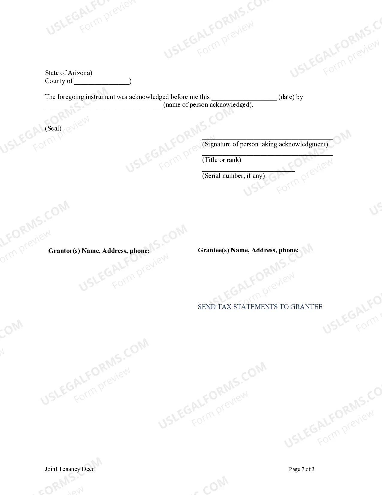 Preview Joint Tenancy Deed from Husband and Wife to Husband and Wife