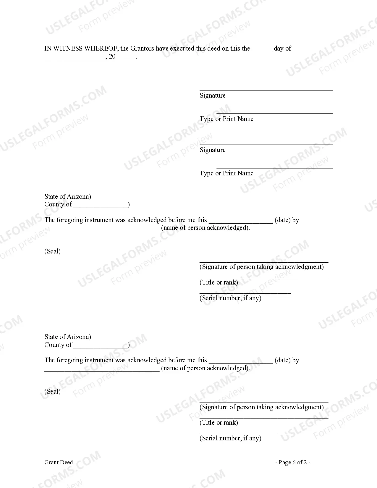 Preview Grant Deed from Two Individuals to One Individual