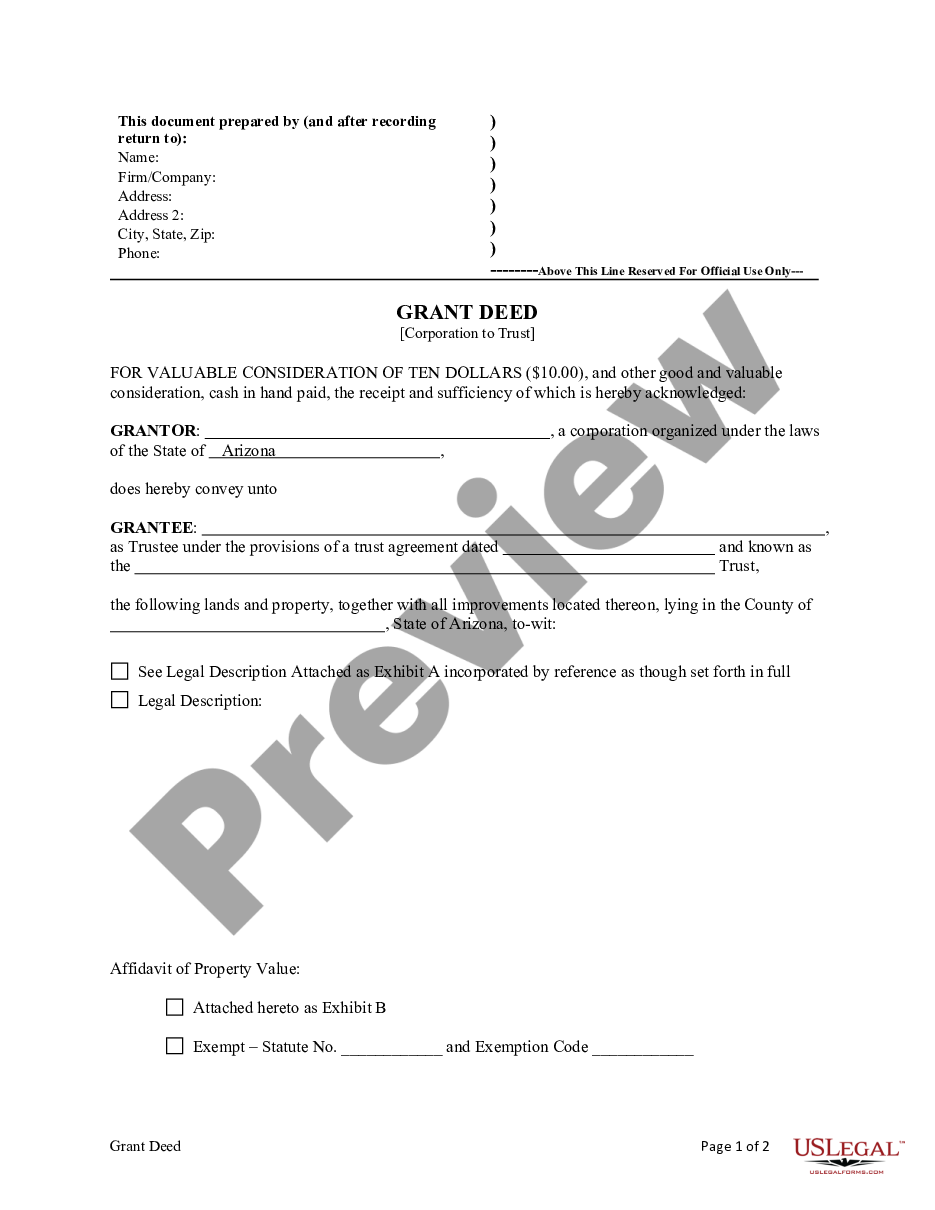 page 4 Grant Deed from a Corporation to a Trust preview