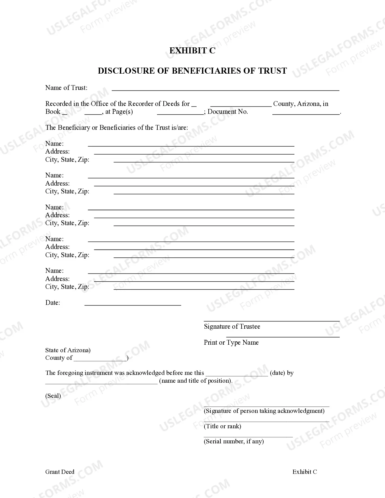 Preview Grant Deed from a Corporation to a Trust