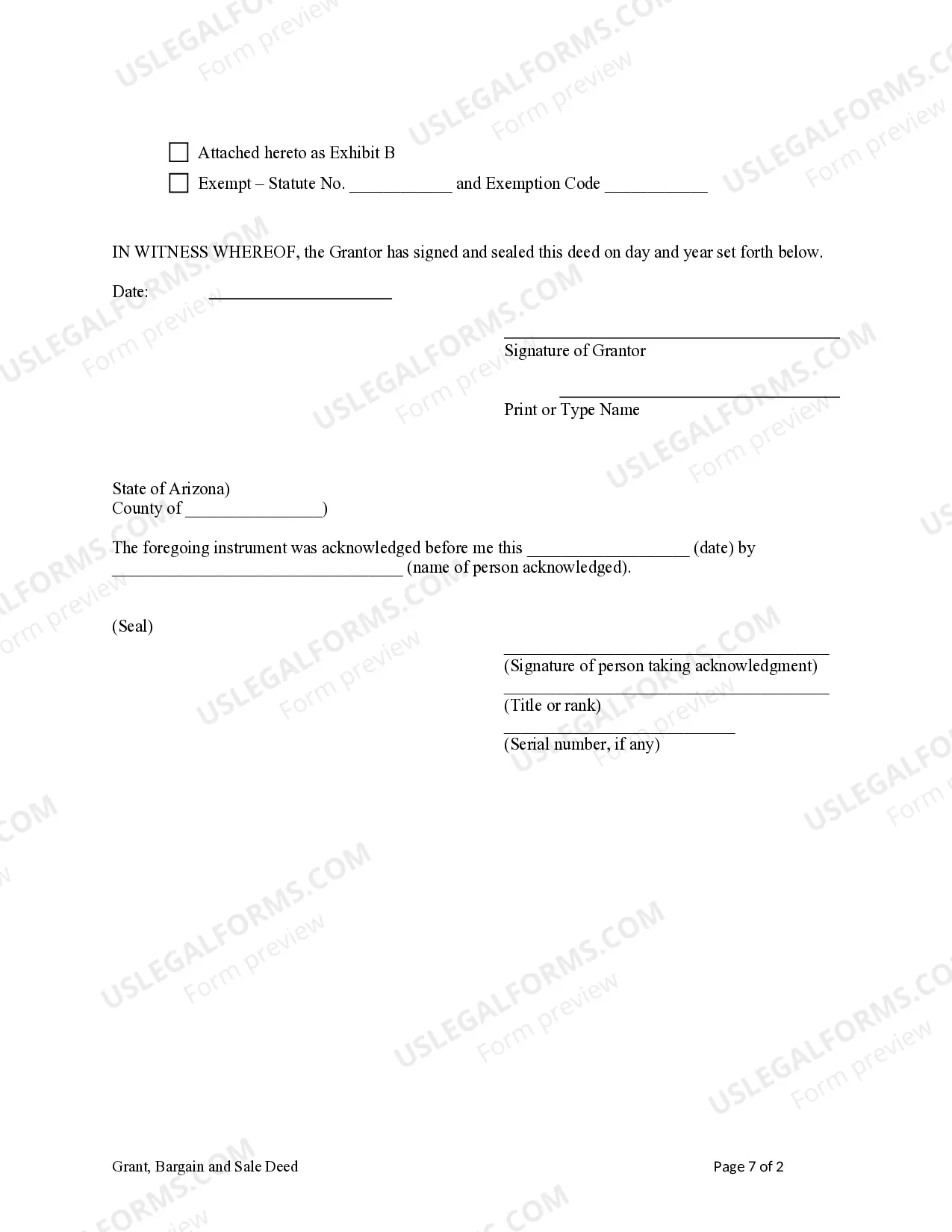 Preview Grant, Bargain and Sale Deed - Individual to Husband and Wife / Two Individuals