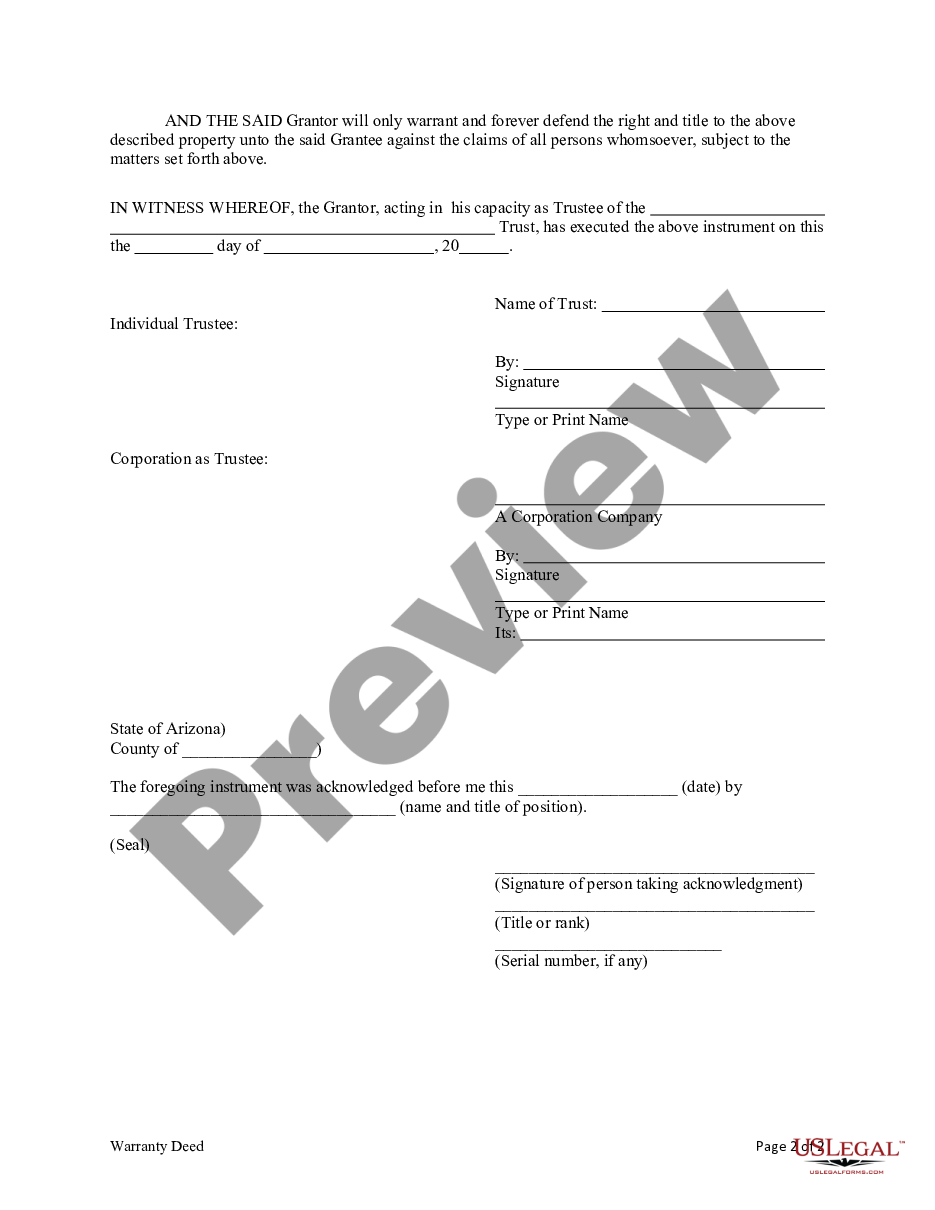 page 4 Warranty Deed from a Trust to a Trust preview