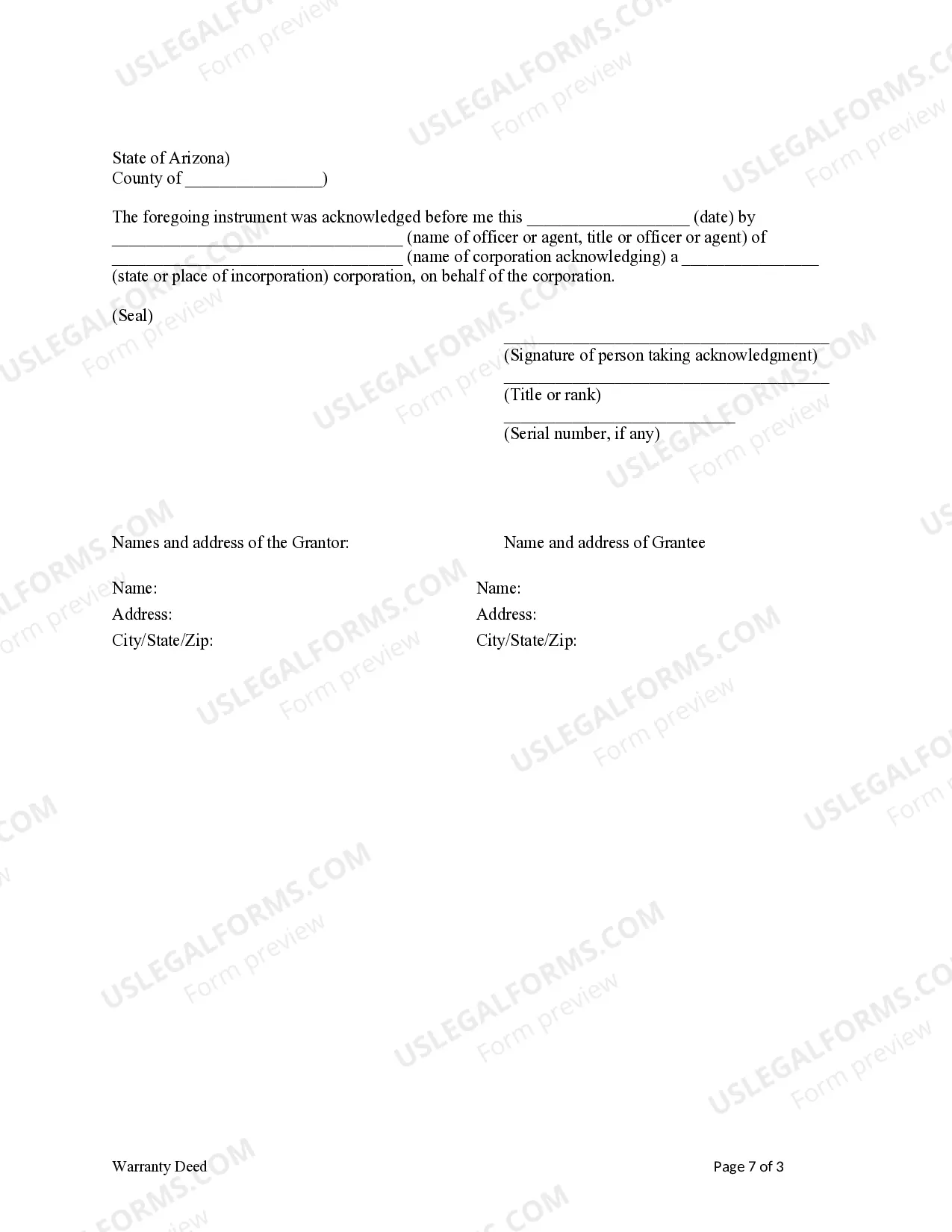 Preview Warranty Deed from a Trust to a Trust