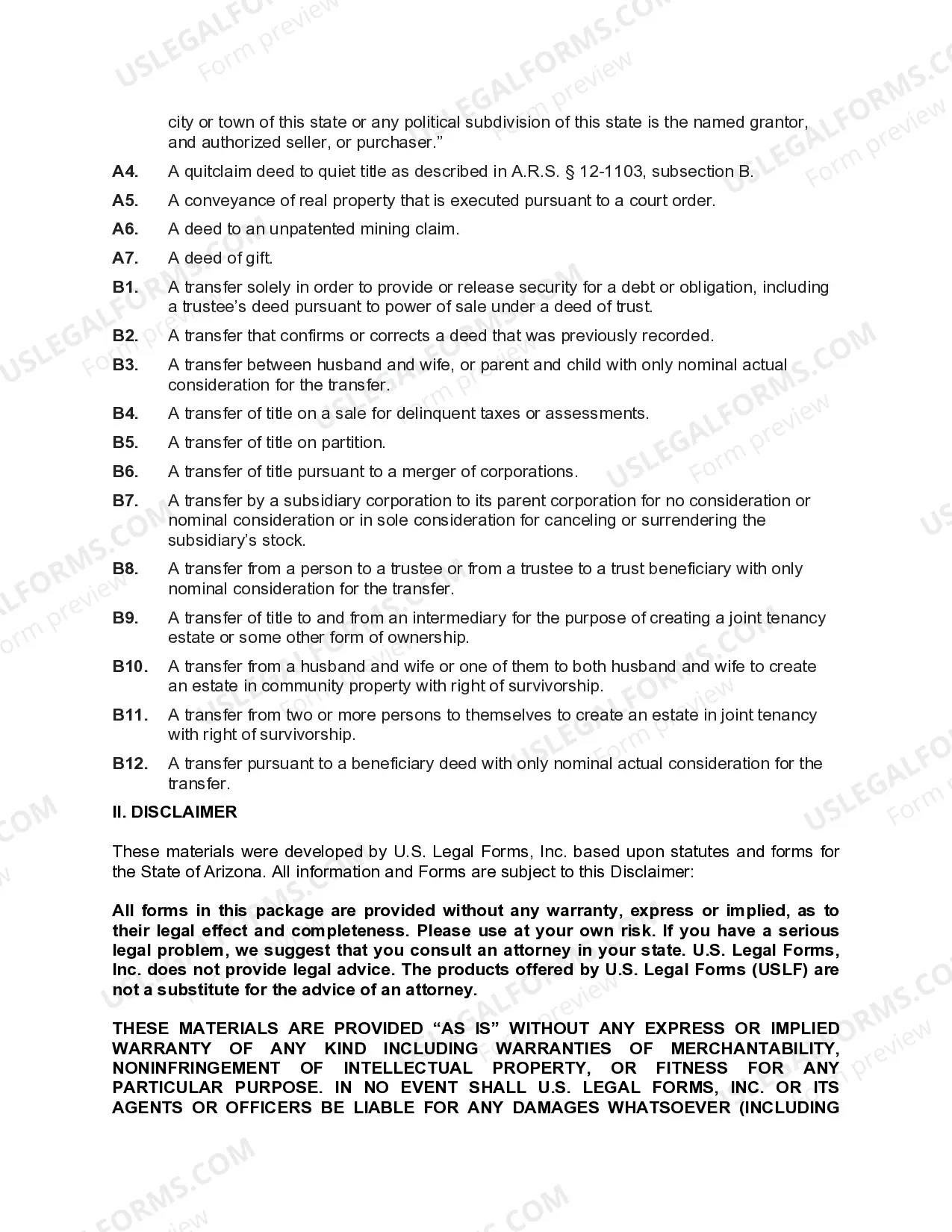 Preview Quitclaim Deed from Trust to Trust