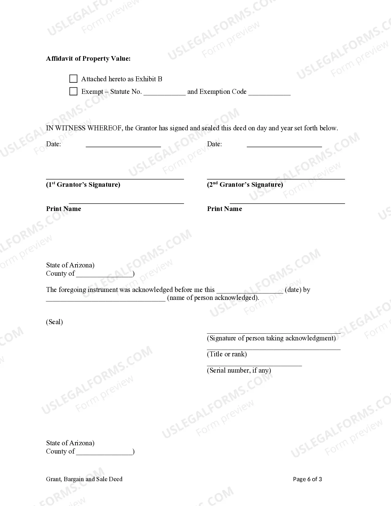 Preview Grant, Bargain and Sale Deed