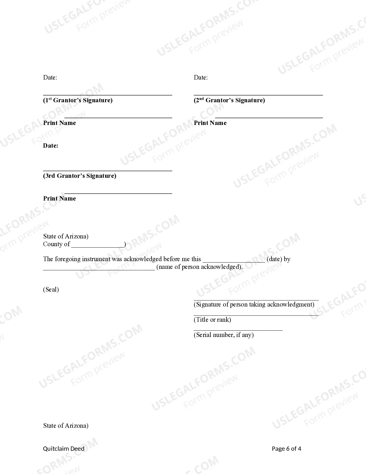 Preview Quitclaim Deed - Three Grantors to One Grantee
