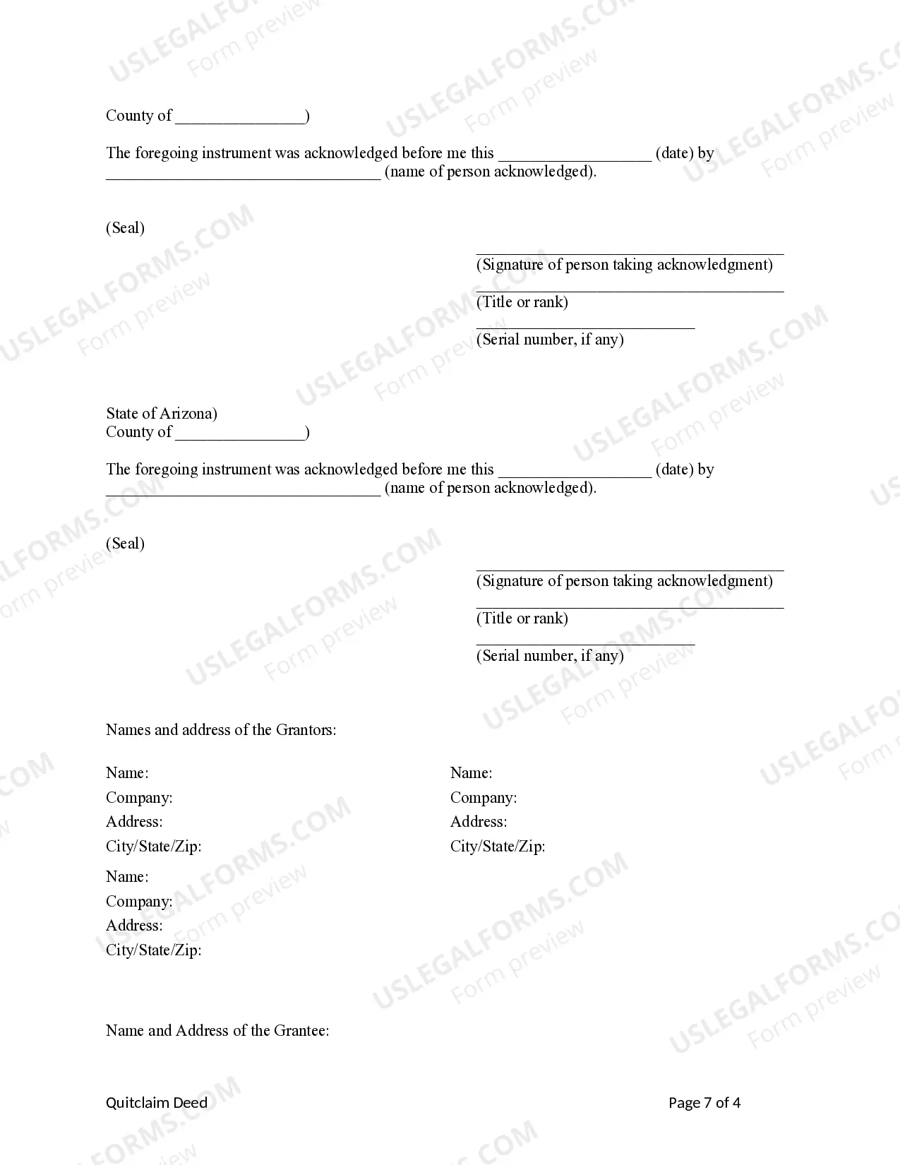 Preview Quitclaim Deed - Three Grantors to One Grantee