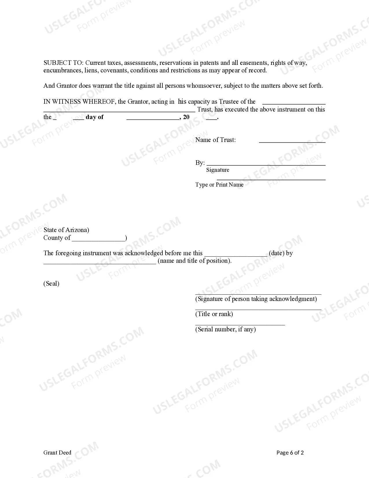 Preview Grant Deed - Trust to an Individual