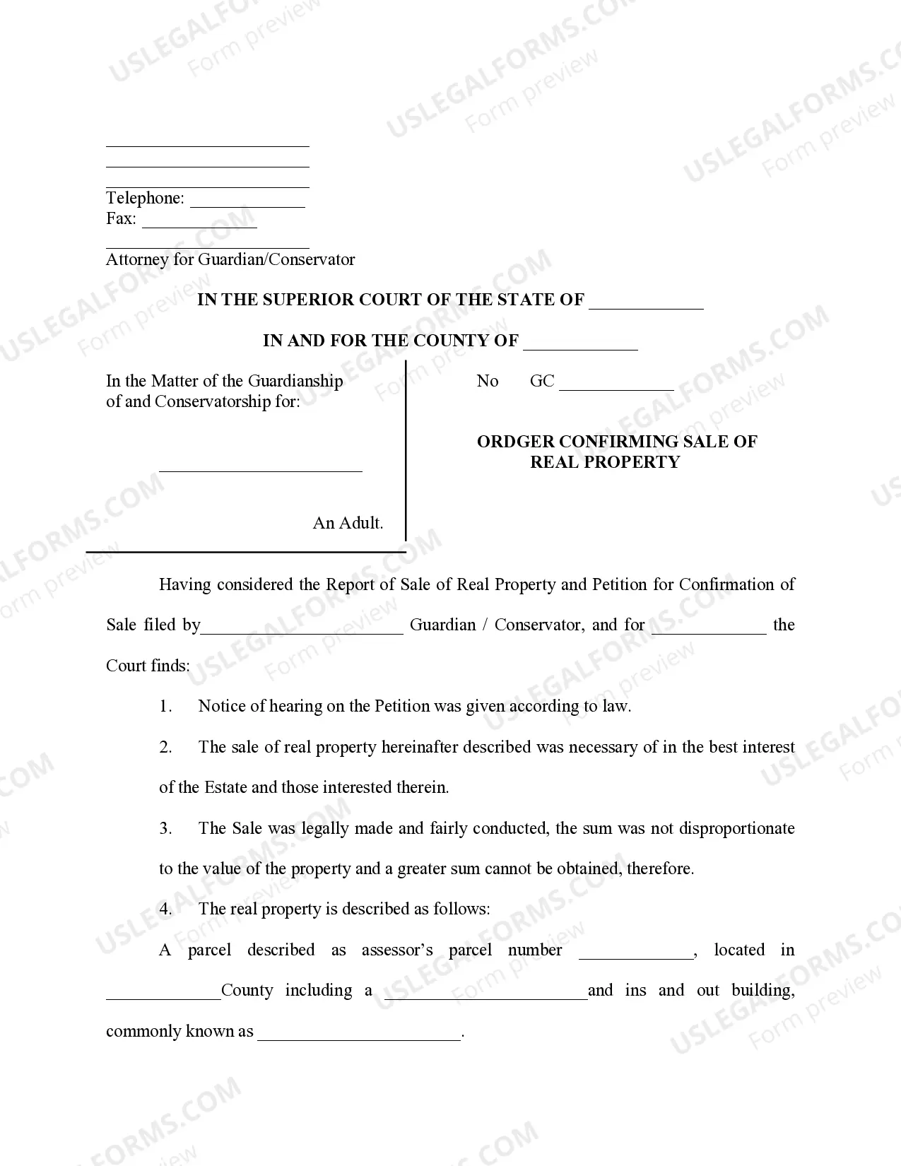 Preview Order Confirming Sale