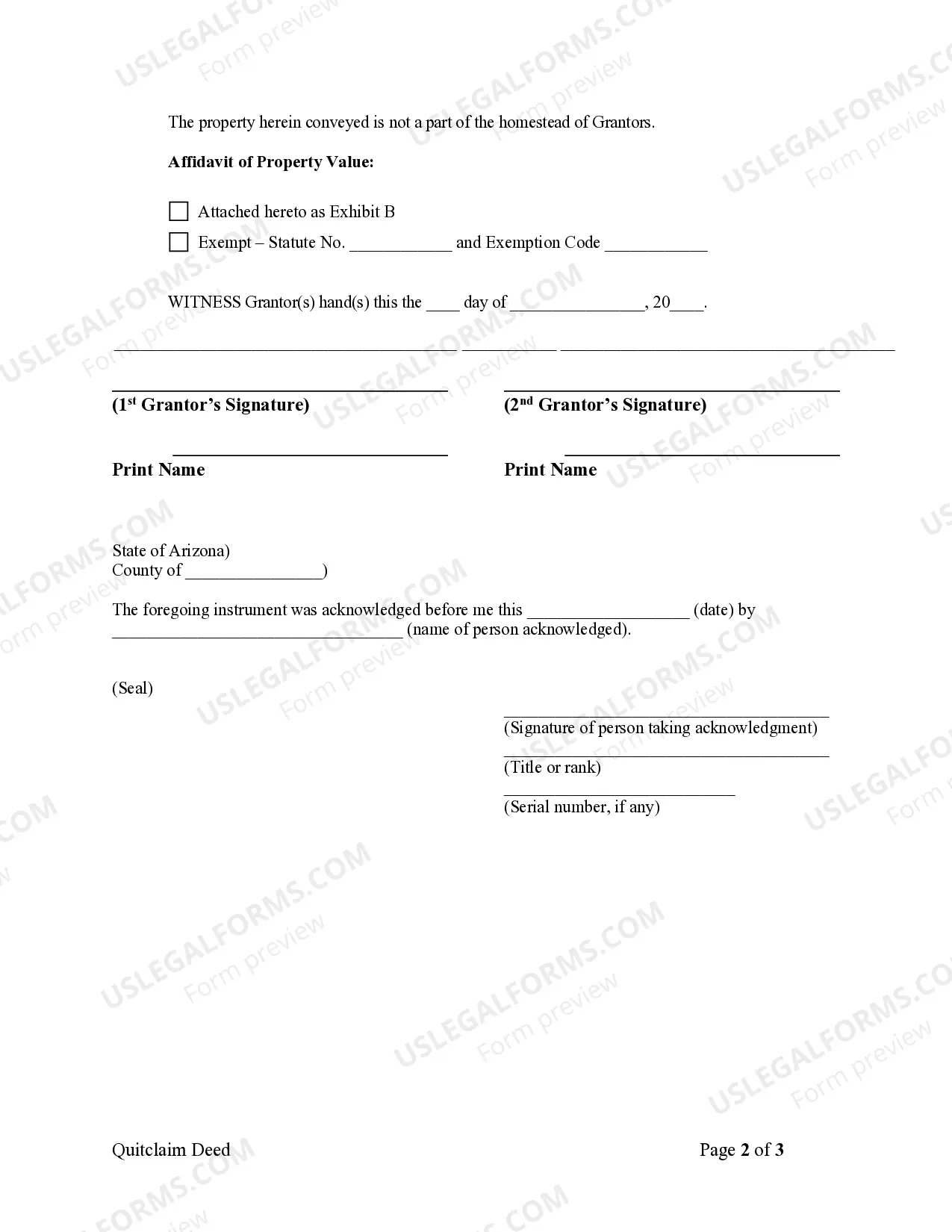 Preview Quitclaim Deed by Two Individuals to Corporation