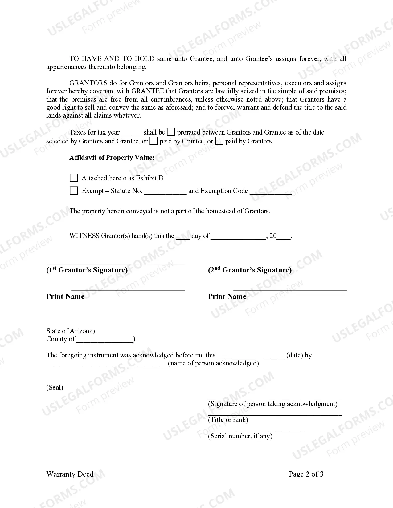 Preview Warranty Deed from two Individuals to Corporation
