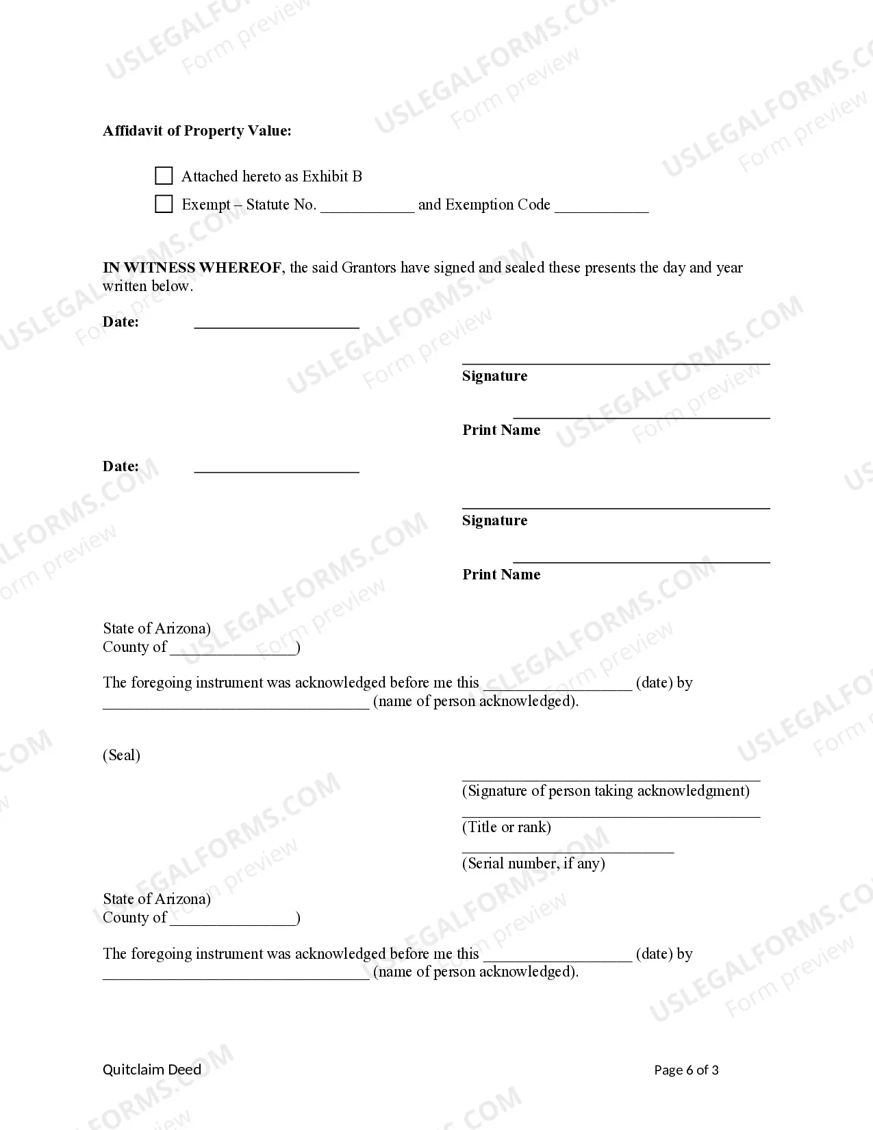Preview Quitclaim Deed from two individual Grantors to three individual Grantees