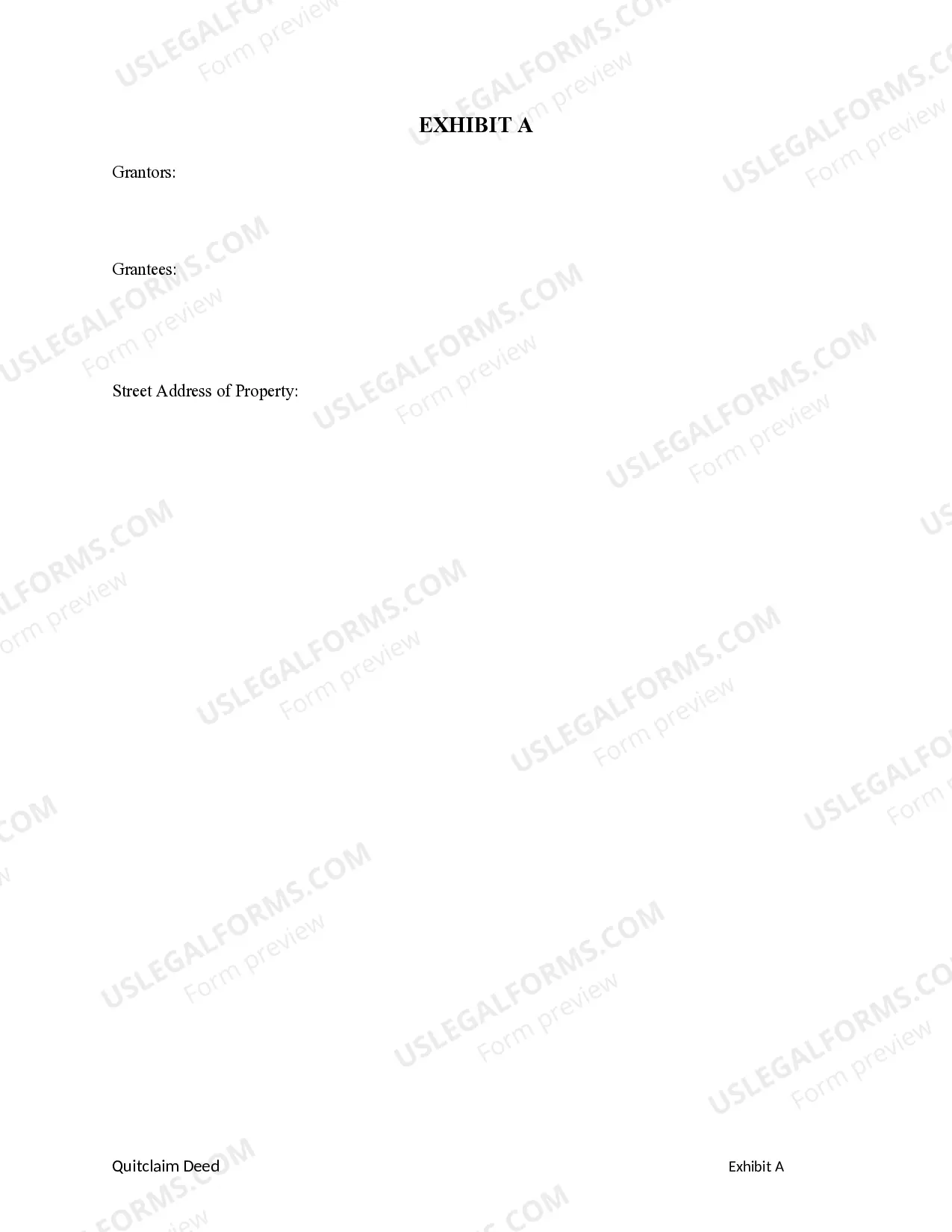 Preview Quitclaim Deed from two individual Grantors to three individual Grantees