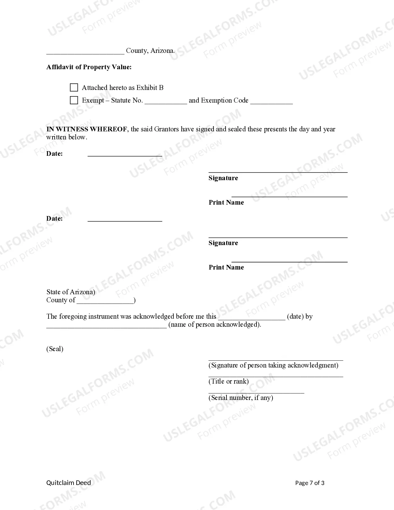 Preview Quitclaim Deed - Husband and Wife, or Two Individuals to Two Individuals
