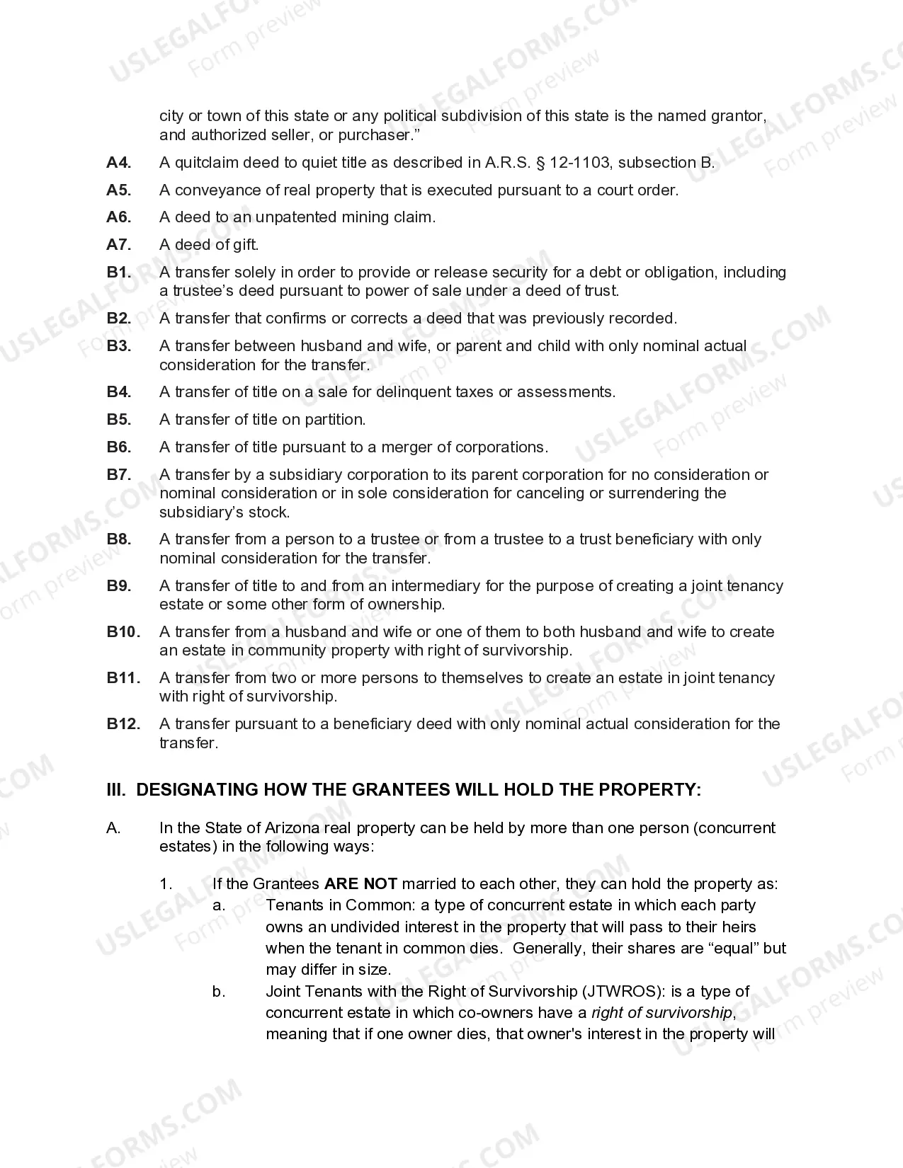 Preview Quitclaim Deed - Four Individuals to Three Individuals